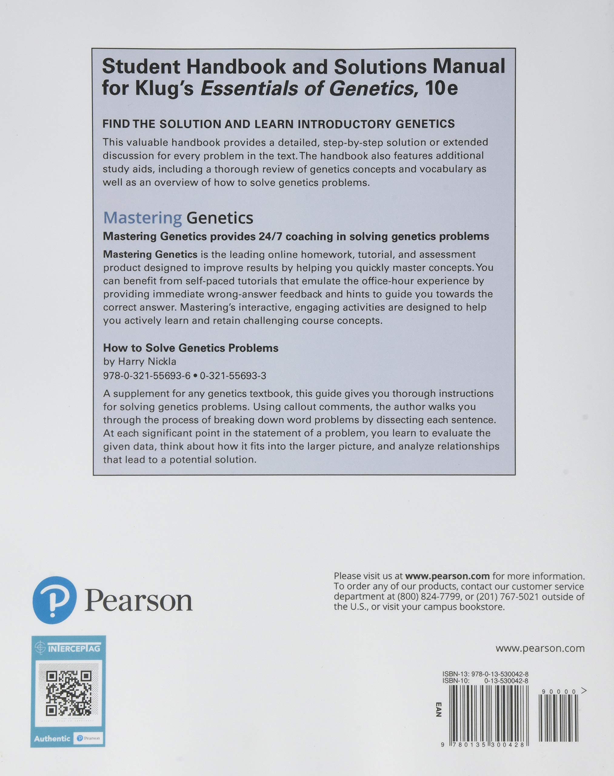 Essentials of Genetics Student Handbook & Solutions Manual - Comprehensive Study Guide for College Biology Courses | Perfect for Exam Prep, Homework Help & Classroom Learning