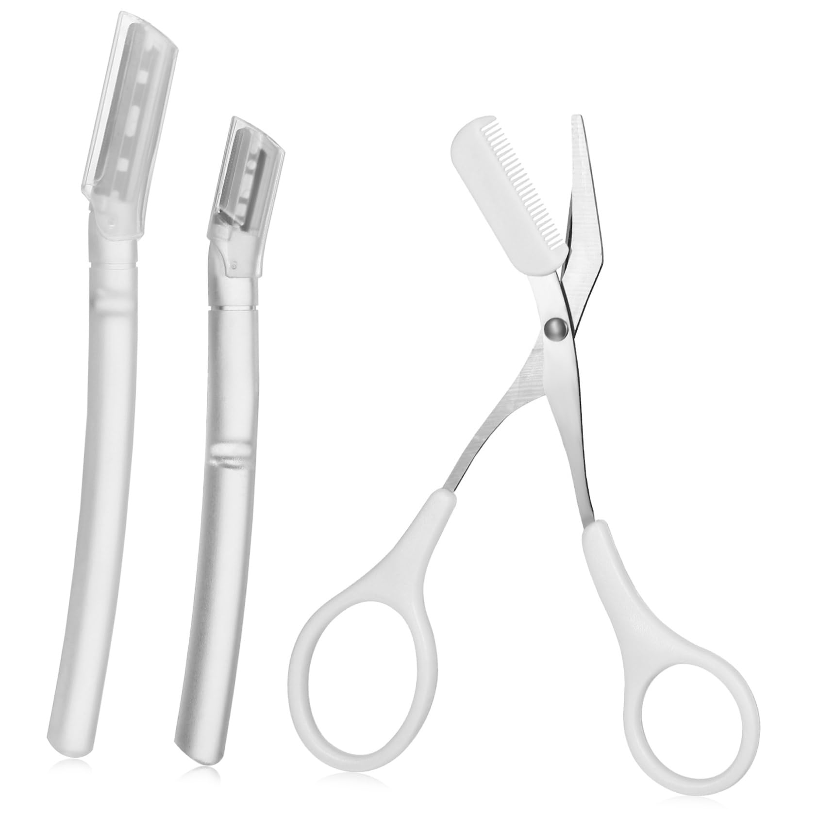Baluue 5-Piece Eyebrow Trimmer Set - Eyebrow Scissors, Facial Razor, Tweezers & Shaper for Women - Precise Grooming Tools for Perfect Eyebrows at Home or Salon