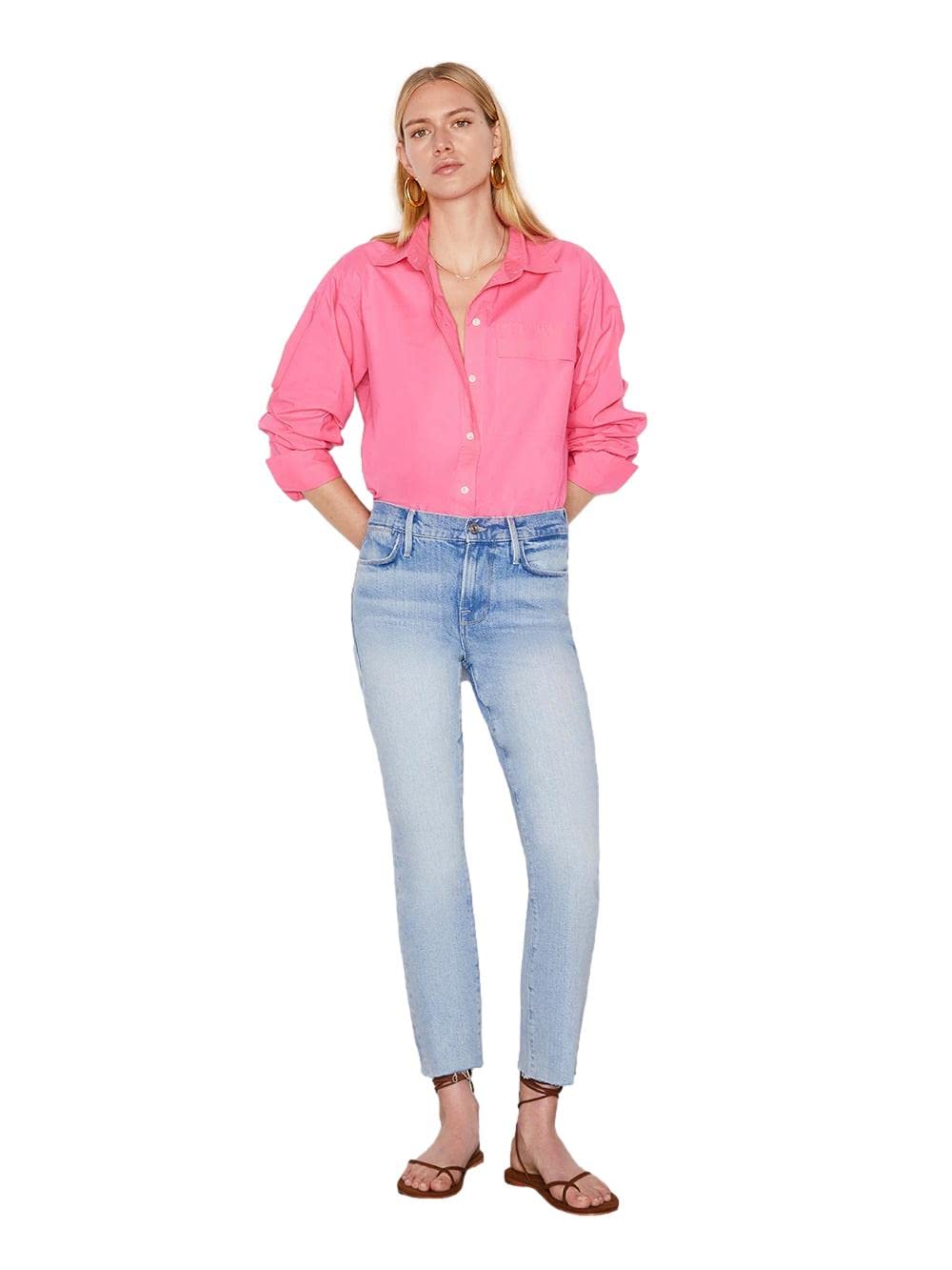 FRAME Le High Straight Jeans for Women - High Waist Slim Fit Denim Pants | Perfect for Casual Wear, Office Outfits & Night Out Looks