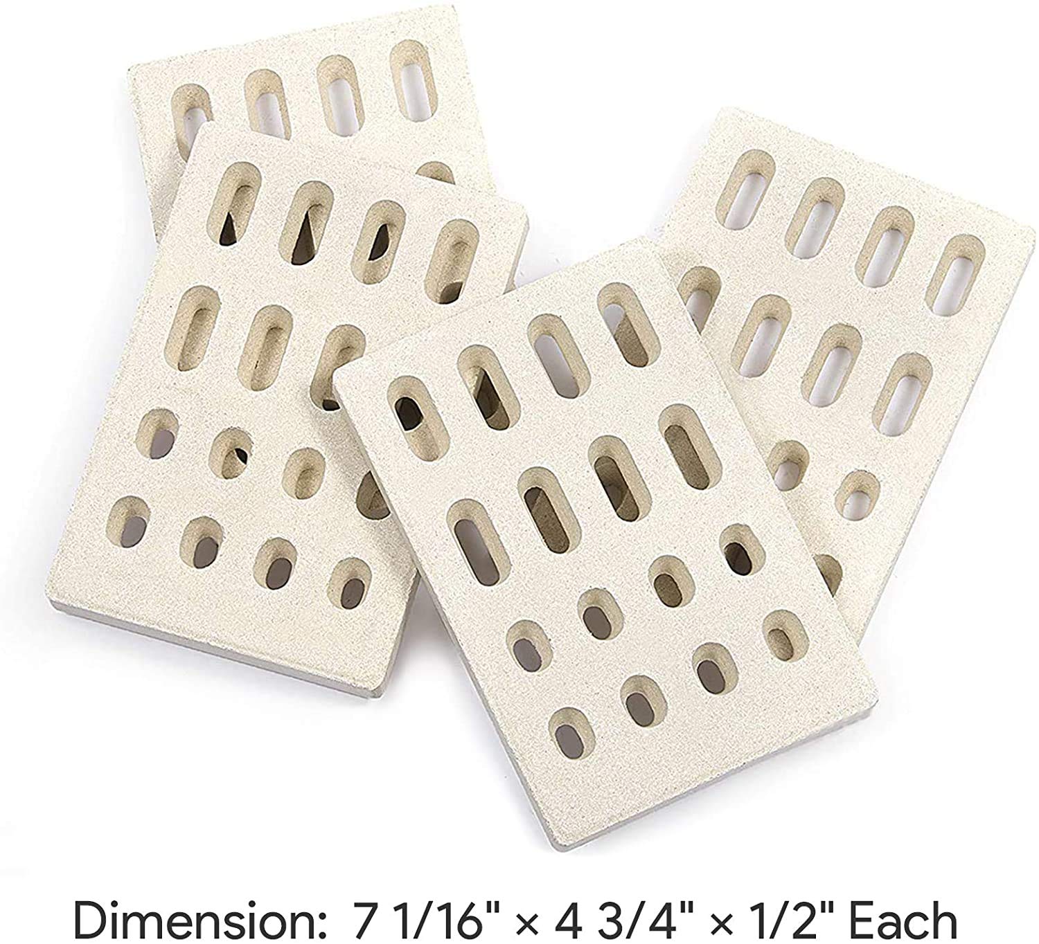 LS'BABQ Ceramic Brick Flame Tamer Replacement - 6 Pack for Barbeques Galore Grand Turbo, Grand Hall & Members Mark Grills | Heat Diffuser for Even Cooking | Perfect for Backyard BBQs, Camping & Outdoor Grilling