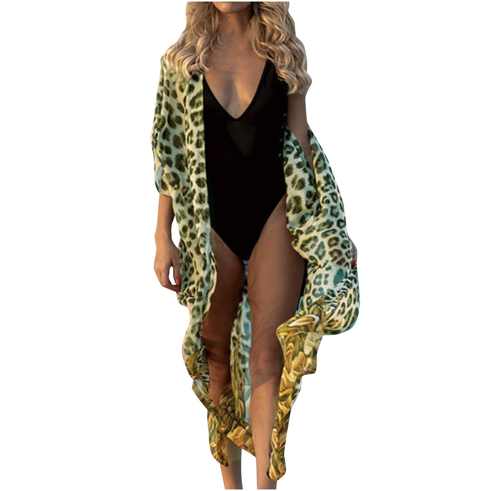 Lightweight Flowy Chiffon Kimono Cardigan for Women - Summer Open Front Loose Cover-Up Blouse with Floral Print | Perfect for Beach Cover-Ups, Boho Outfits & Casual Dressing