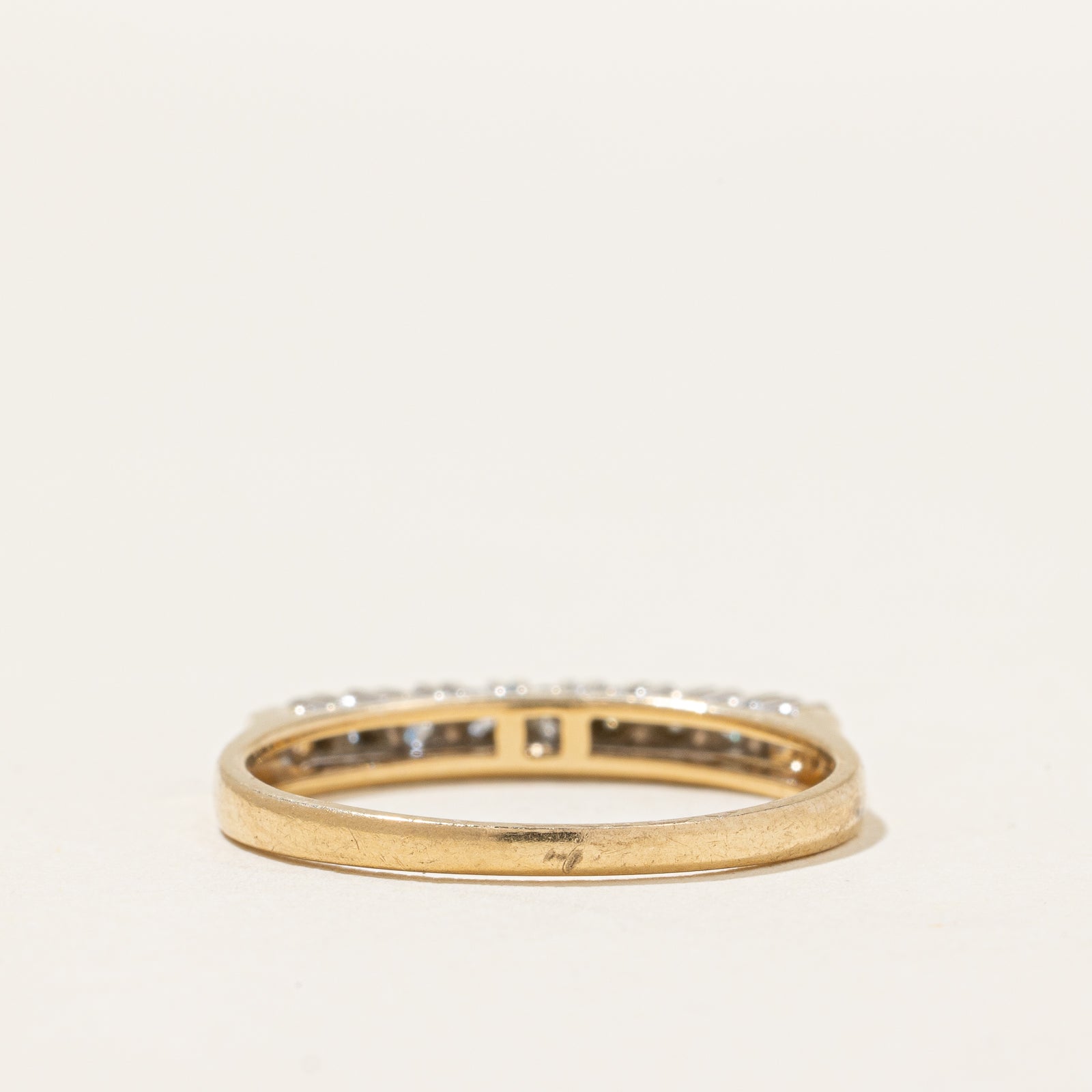 Semi Eternity Diamond Wedding Band Ring - 0.20ctw Round Cut Diamond Ring - Size 6.5 - Perfect for Anniversary, Engagement, or Bridal Jewelry Gift