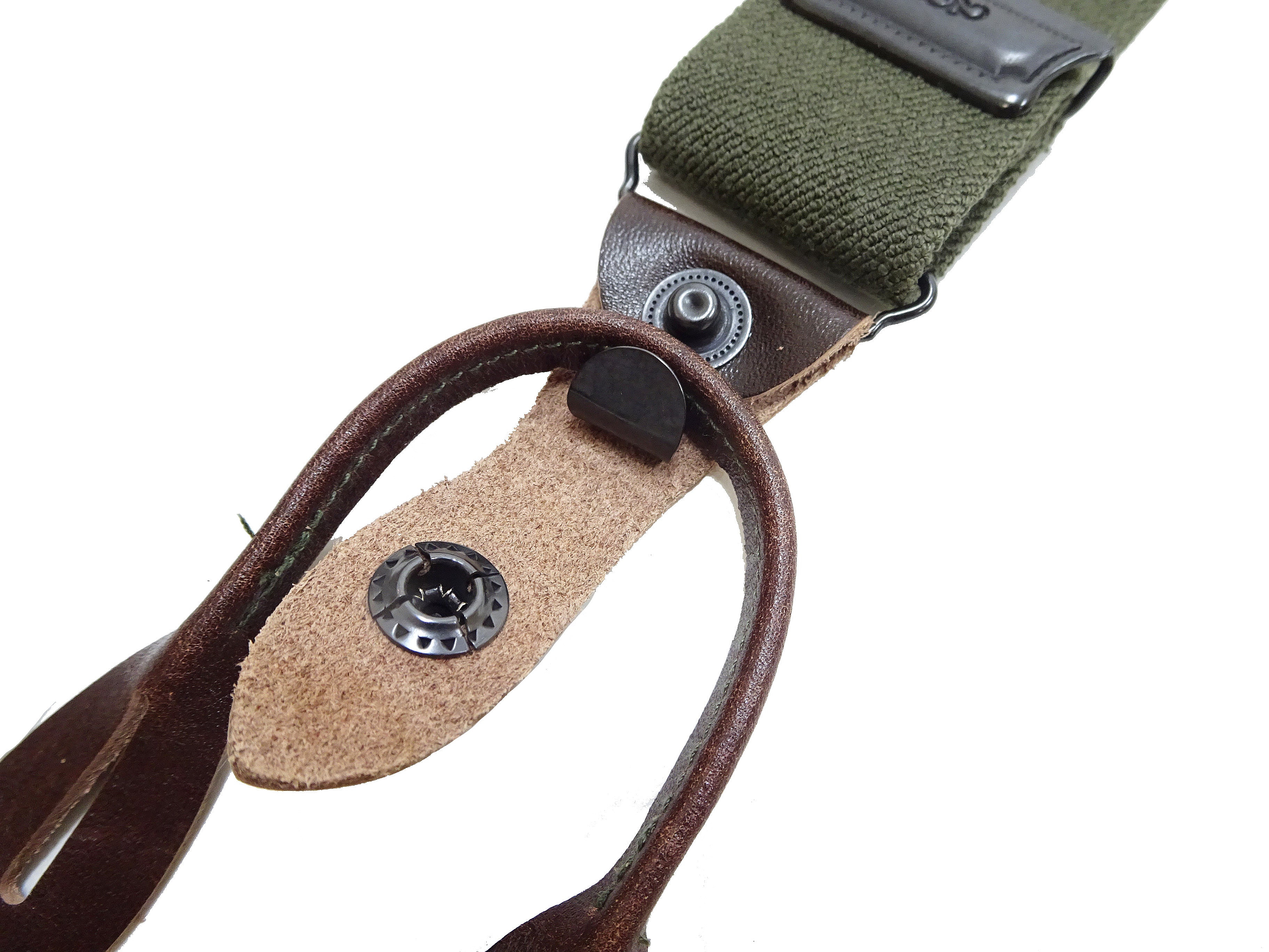 Buzz Rickson Men's X-Back Military Suspenders - Olive BR02718 Reproduction of A-11 Trousers Button-on Braces | Vintage Style, Workwear & Cosplay Accessories