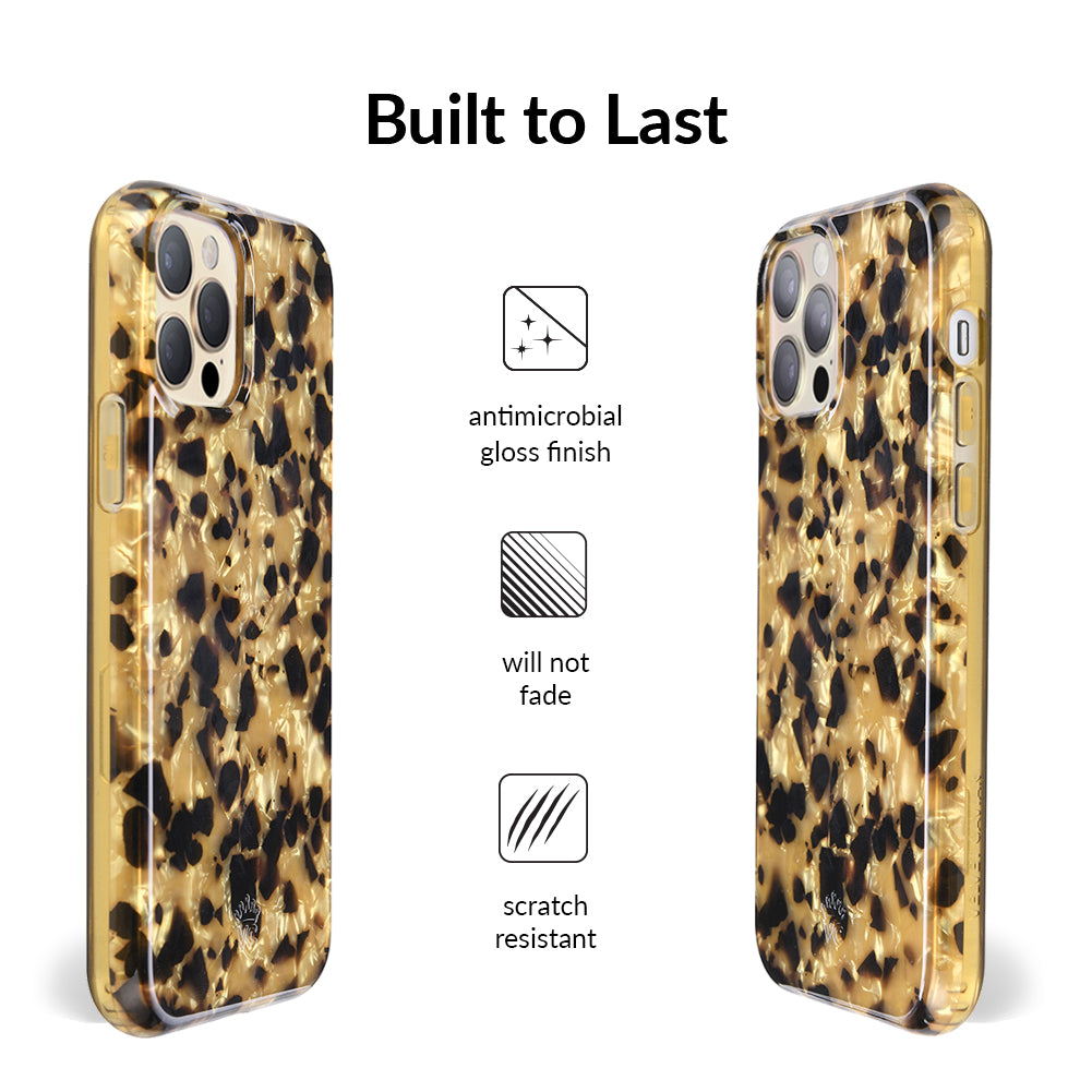 Premium Blonde Tortoise Shell iPhone Case - Stylish & Durable Protection for iPhone 12/13/14/15 Pro Max - Perfect for Everyday Use, Work & Travel