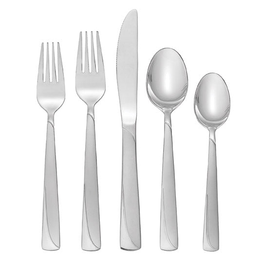 51-Piece Madeline Flatware Set with Storage Caddy - Stainless Steel Silverware for 12, Complete Dinnerware Set for Home, Kitchen, Parties & Formal Dining