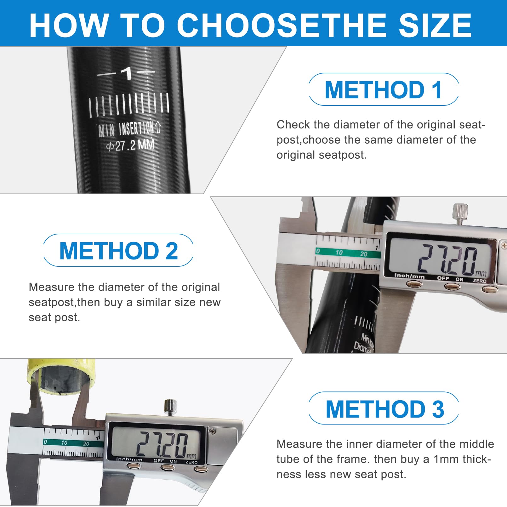 27.2mm Bike Seat Post - 350mm Adjustable Bicycle Seatpost for Road, Mountain & BMX Bikes | Angle & Height Adjustable Cycling Seat Clamp | Perfect for Commuting, Trail Riding & Urban Cycling