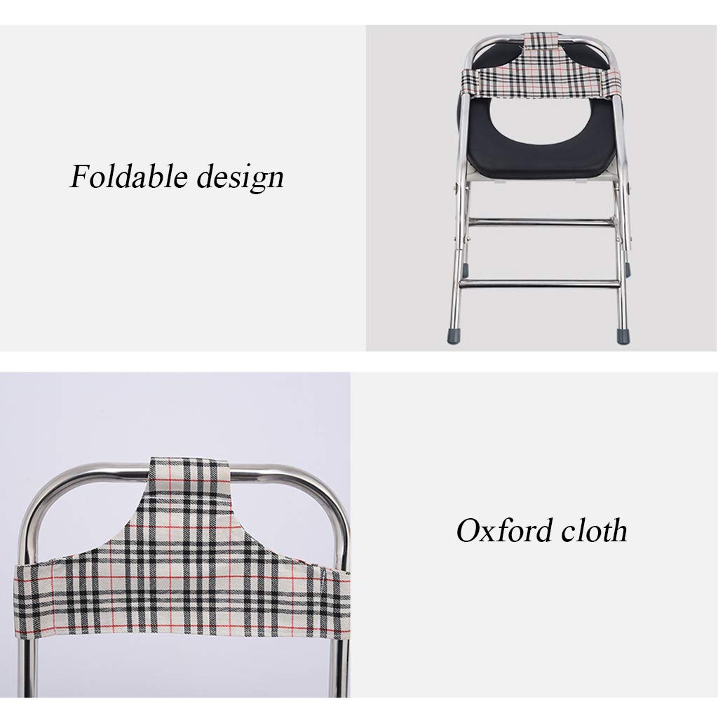 Foldable Commode Shower Chair - Pregnant & Bariatric Toilet Seat with Comfort Cushion & Non-Slip Legs, Tool-Free Assembly - Ideal for Elderly Care, Post-Surgery Recovery & Bathroom Safety