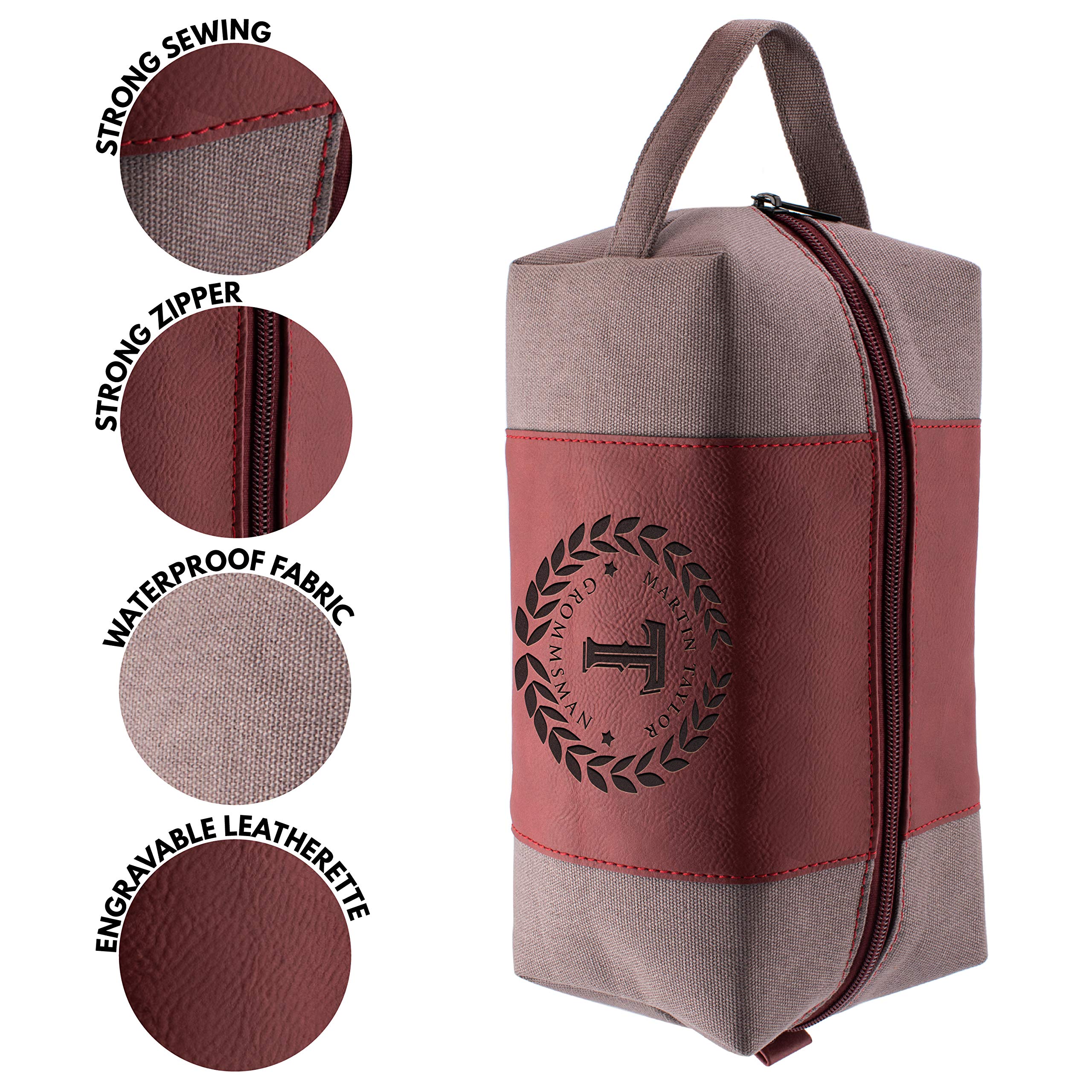 Personalized Groomsmen Gifts - Custom Monogrammed Toiletry Bags for Men | Wedding Party Gifts, Bachelor Party Essentials & Travel Accessories