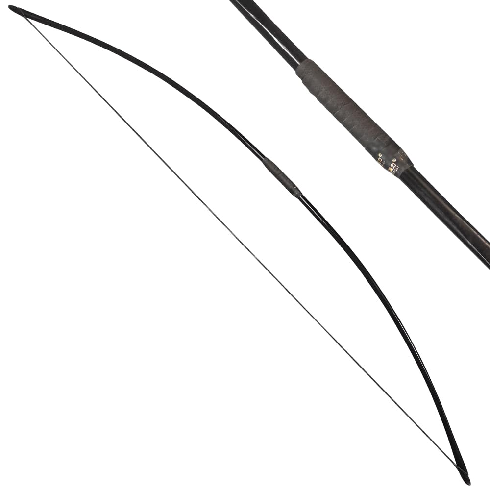 ZSHJGJR 66-Inch Traditional English Longbow | 25-150LBS One-Piece Recurve Bow for Hunting & Target Practice | Right/Left Handed | Durable Straight Bow for Outdoor Archery & Survival Training
