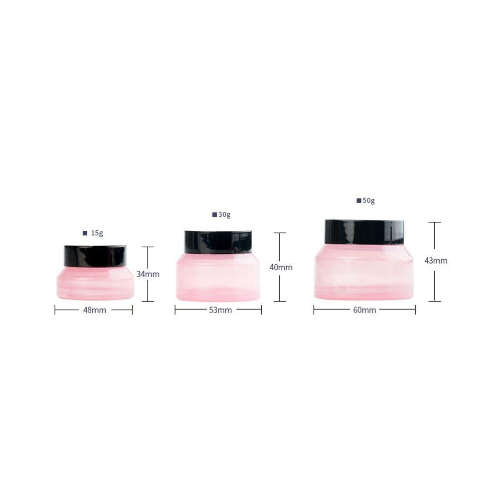 20PCS 15g/30g/50g Empty Pink Glass Cosmetic Bottles - PET Travel Containers for Facial Cream, Lip Balm & Makeup Samples - Reusable Mini Jars for Skincare, DIY Beauty & Travel Essentials (Pink Glass)
