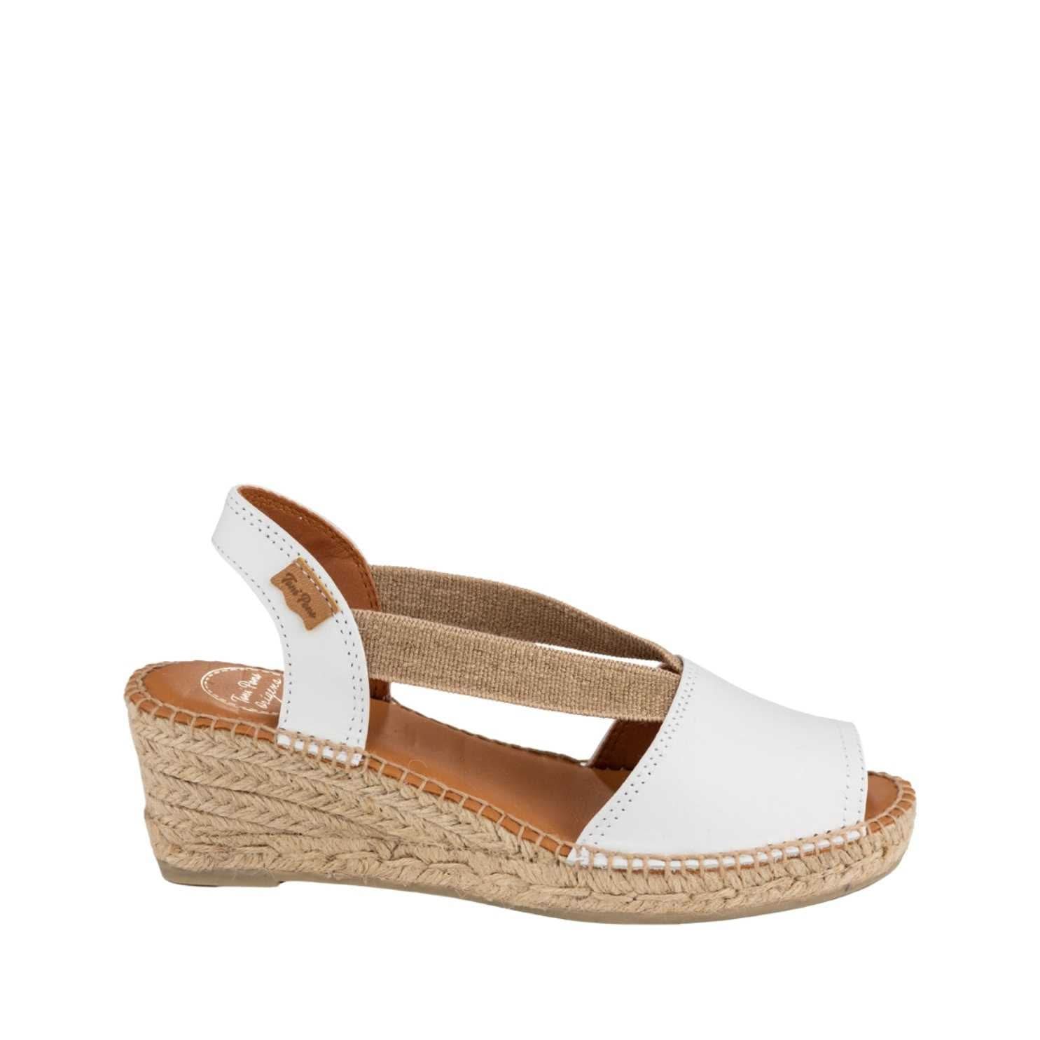 Women's Plain Leather Wedge Espadrilles - Comfortable Summer Sandals for Beach, Vacation & Casual Outings | Teide P Collection