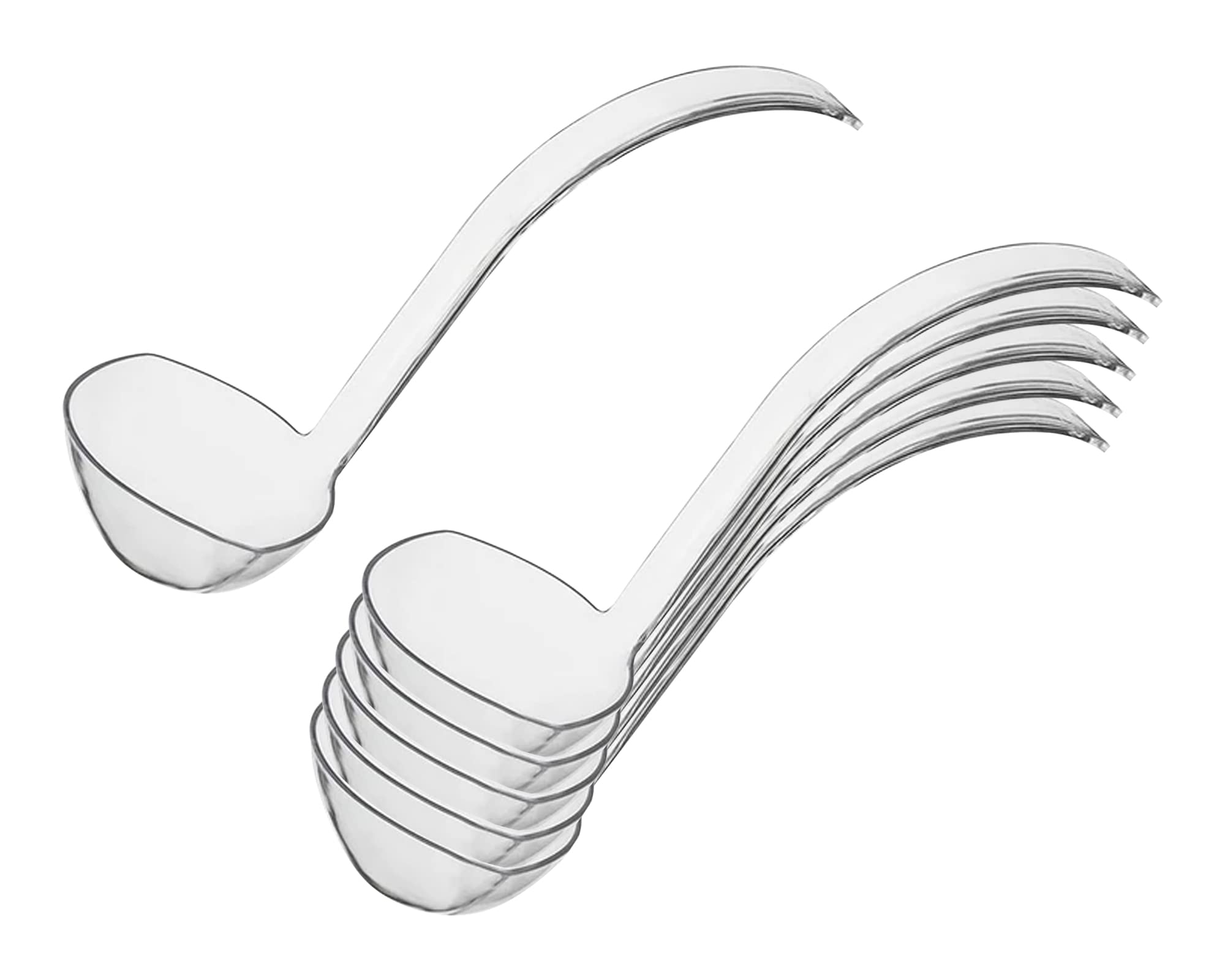Disposable Plastic Serving Cutlery Set - 48 Clear Ladles for Wedding, Birthday Party, Catering & Events - Durable Flatware for Buffets, Picnics & Outdoor Dining