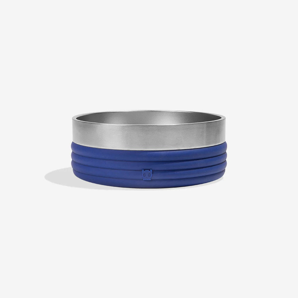 Zee.Dog Plato Tuff Bowl - 1.2L Durable Pet Food Dish with Non-Slip Base, Perfect for Dogs & Cats - Ideal for Home, Travel & Outdoor Use (Azul Rings Design)