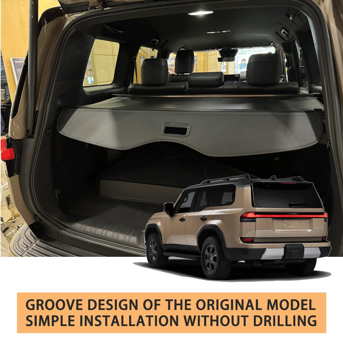 2024-2025 Lexus GX550 SUV Retractable Cargo Cover - Premium Trunk Security Shade & Privacy Screen for GX SUV - Perfect for Road Trips, Camping & Daily Storage Protection