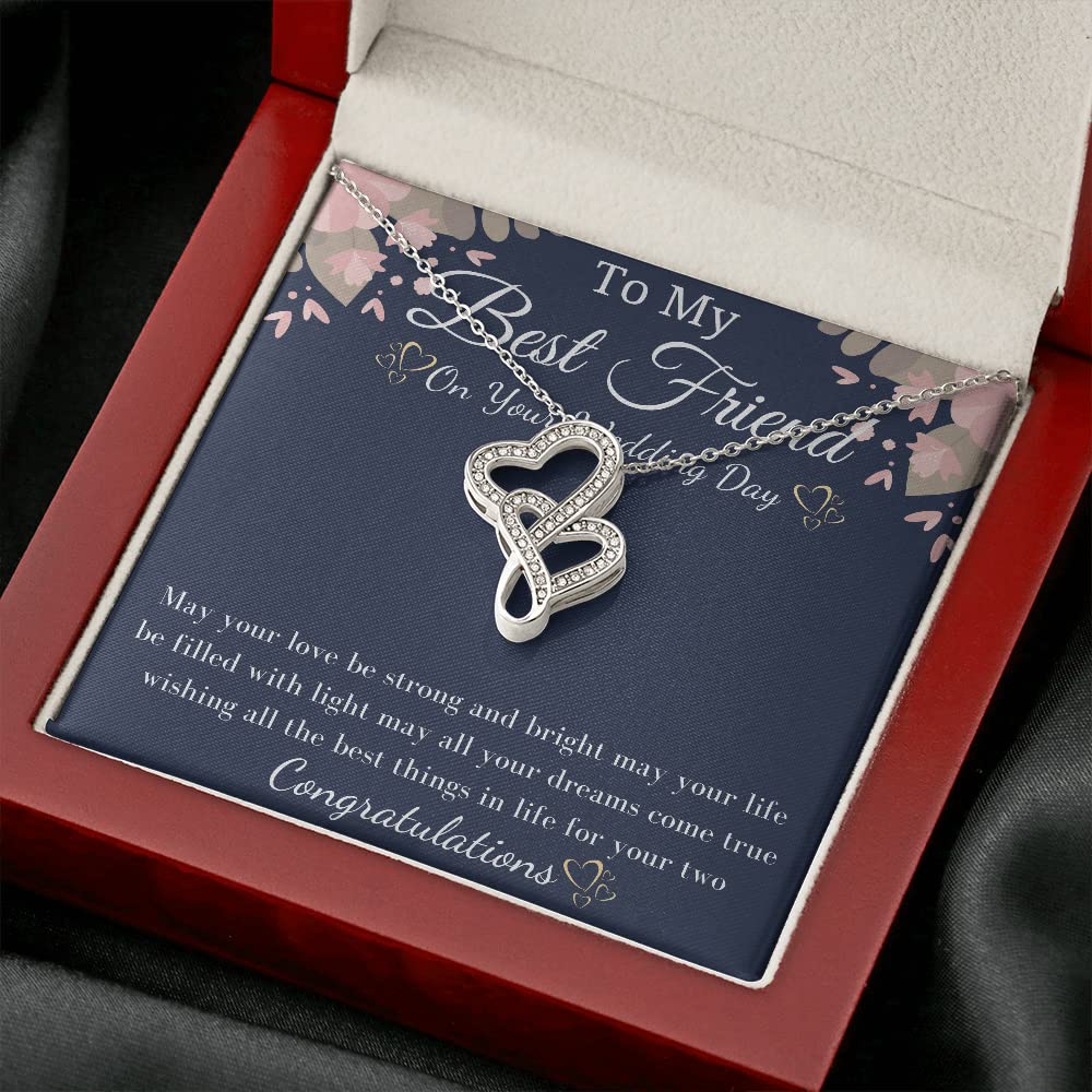 Best Friend to Bride Necklace - Wedding Jewelry Gift with Card for Her Special Day