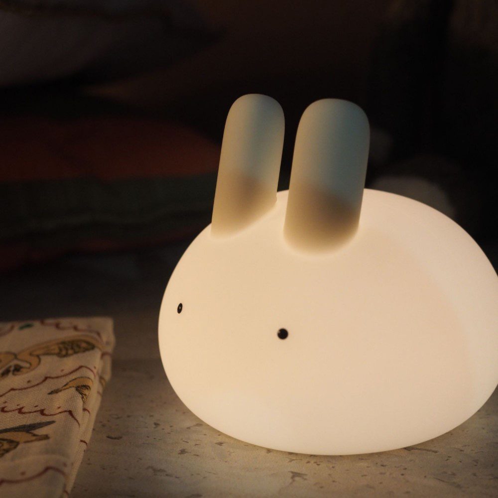 DESIGNSTUFF White Lapin Rabbit Night Light - Cute Nursery Lamp for Kids Room, Bedside Table, Baby Shower Gift & Cozy Bedroom Decor