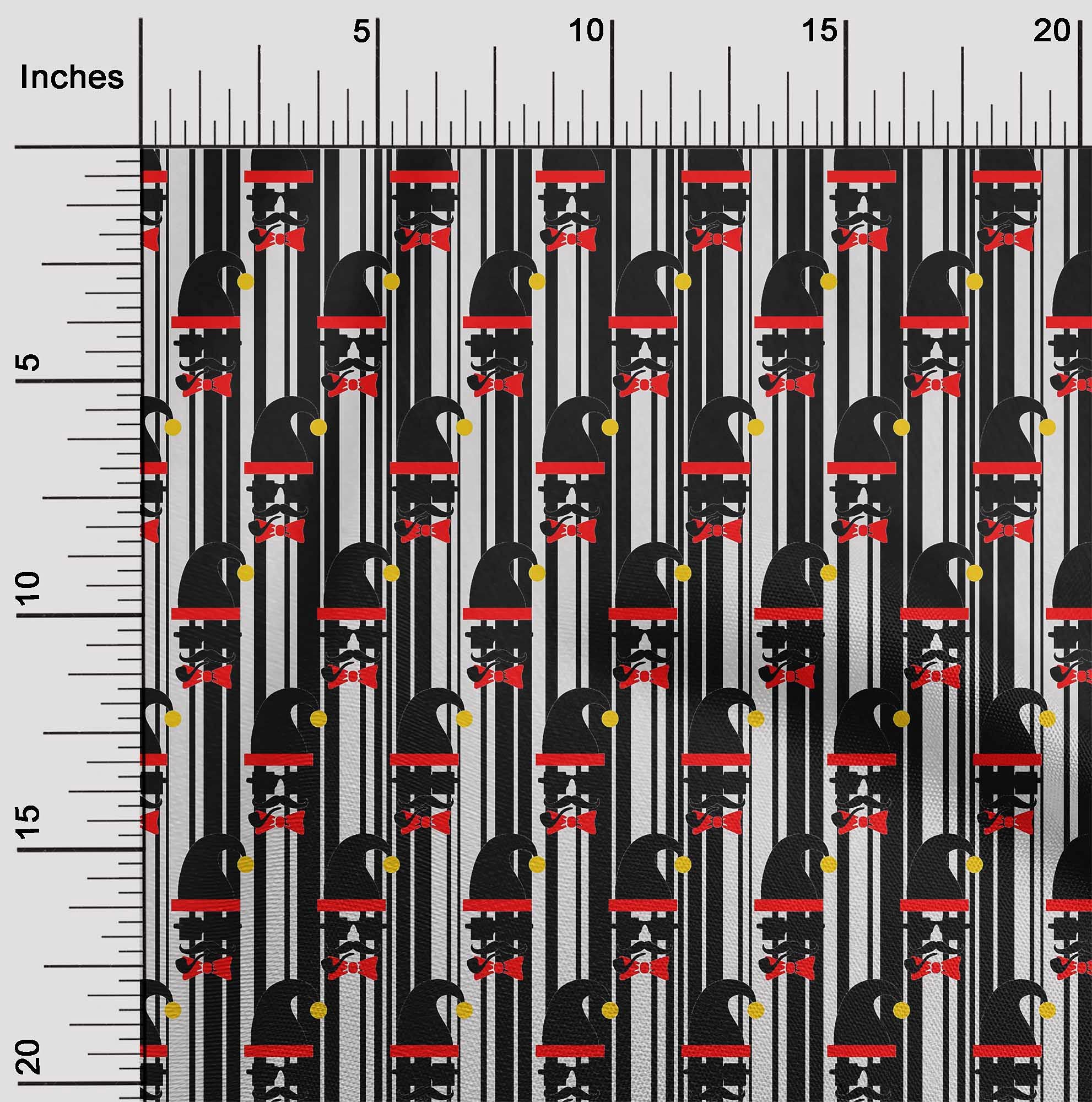 Premium 100% Cotton Jersey Black Christmas Dress Fabric - 58 Inch Wide Printed Material by The Yard | Holiday Party Wear, DIY Costumes, Seasonal Decorations