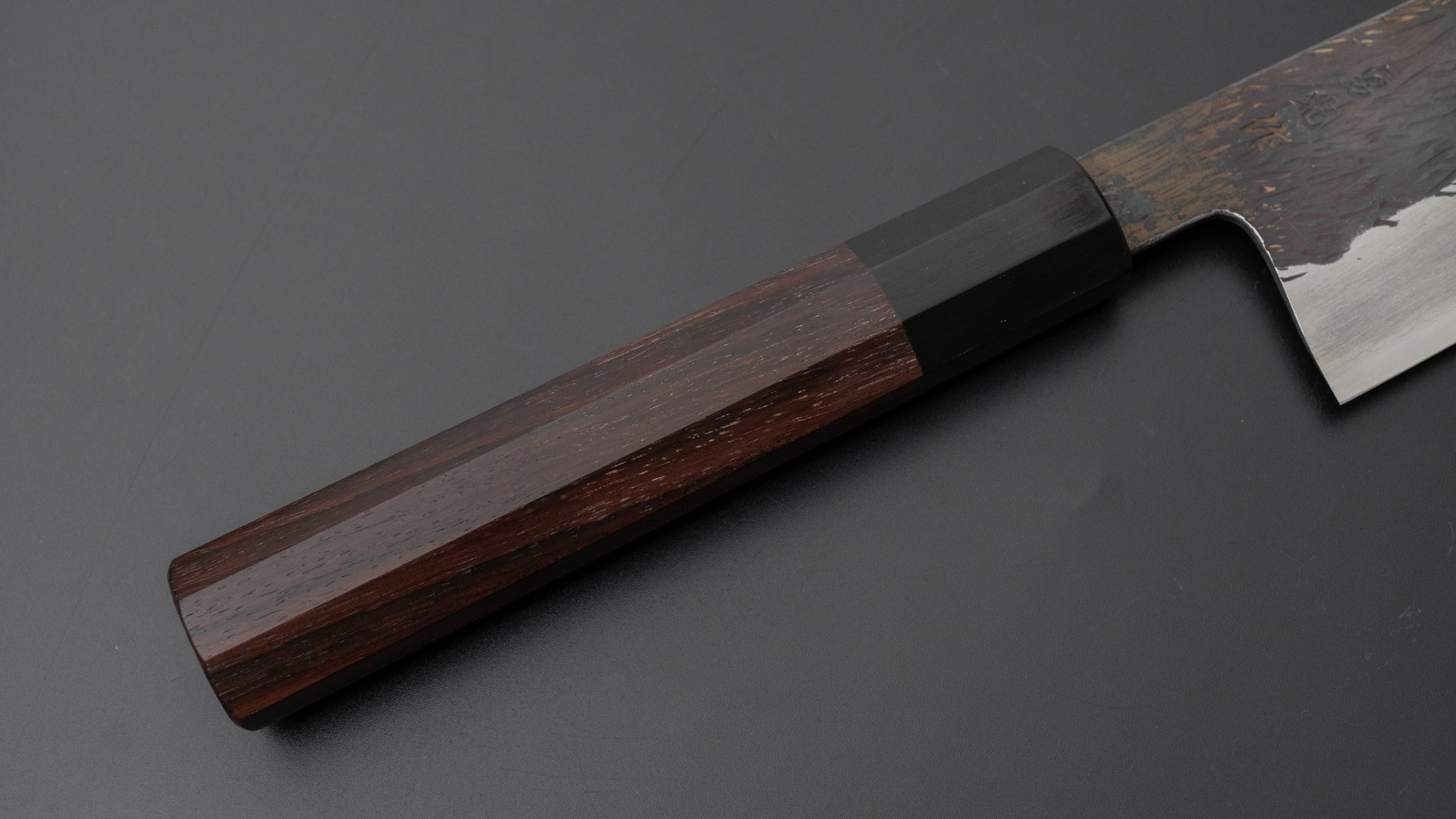 Premium Isamitsu Blue Super Stainless Clad Kurouchi Gyuto Chef Knife 240mm with Taihei Rosewood Handle - Japanese Kitchen Knife for Professional Chefs & Home Cooking, Perfect for Slicing, Dicing & Meat Cutting