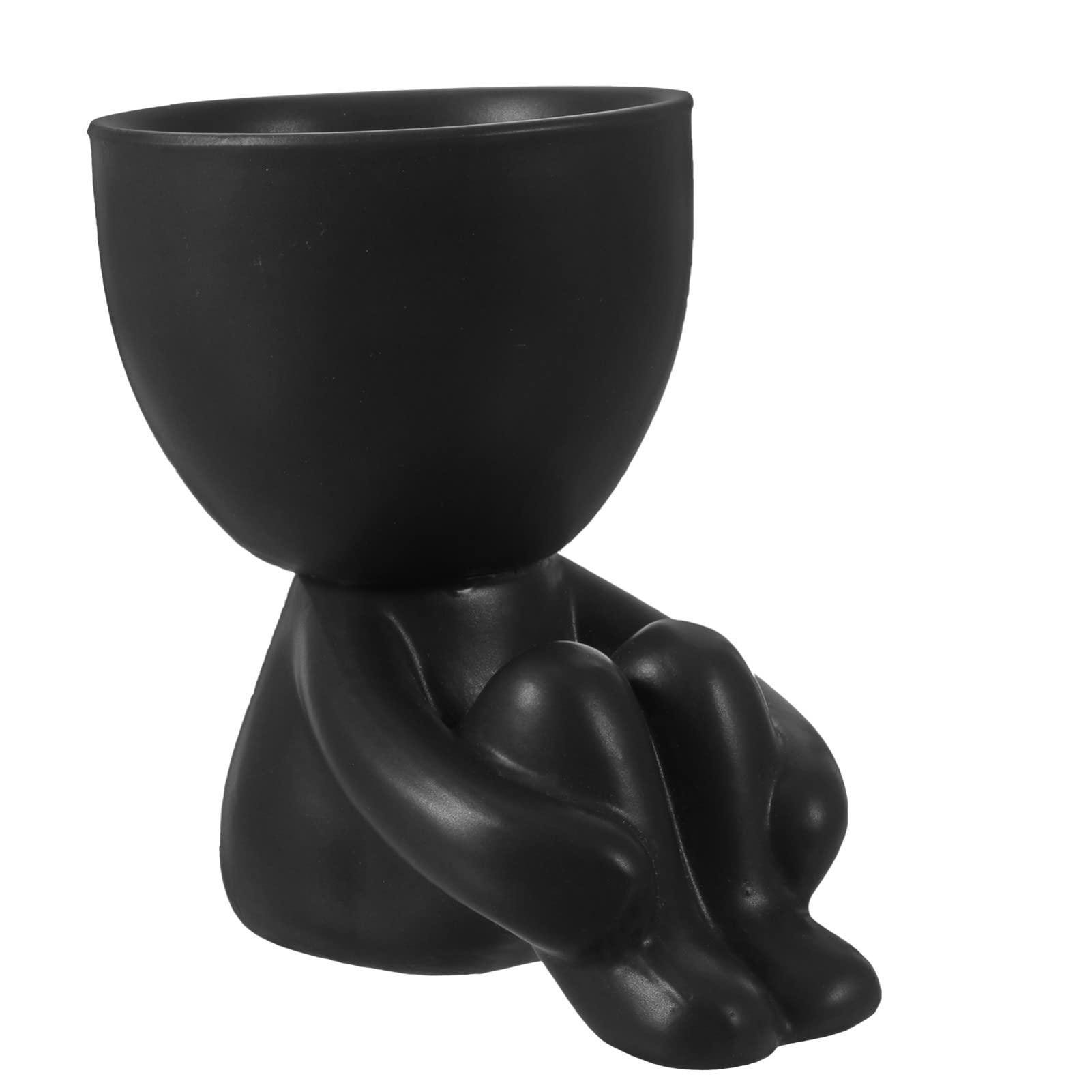 Modern Ceramic Human Shape Succulent Planter - Cactus & Air Plant Container for Home, Office Desk, Garden Decor | Perfect for Indoor Plants, Bonsai & Small Succulents