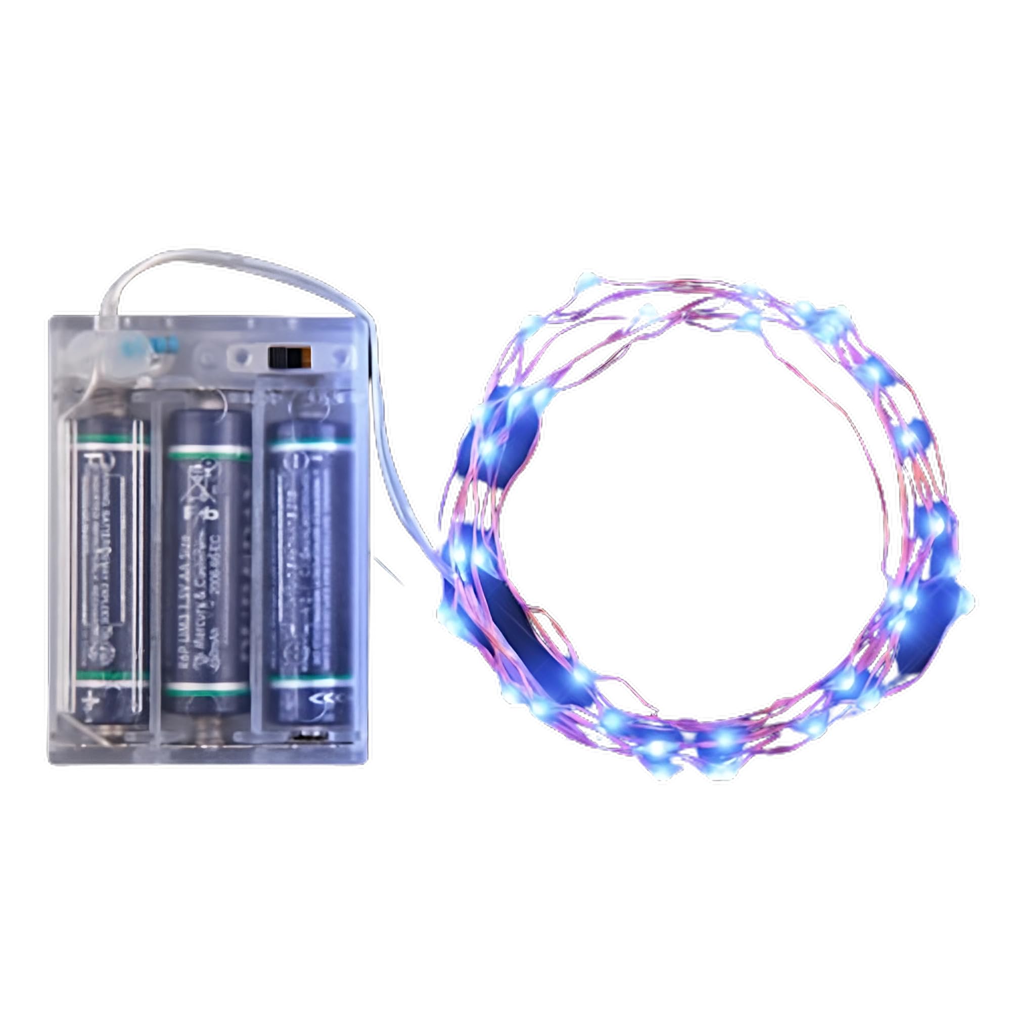 76 Inch Blue LED String Lights - Battery Operated Fairy Lights for DIY Crafts, Halloween Costumes, Wedding Centerpieces - Indoor & Outdoor Party Decor, Bedroom, Garden, Patio Lighting