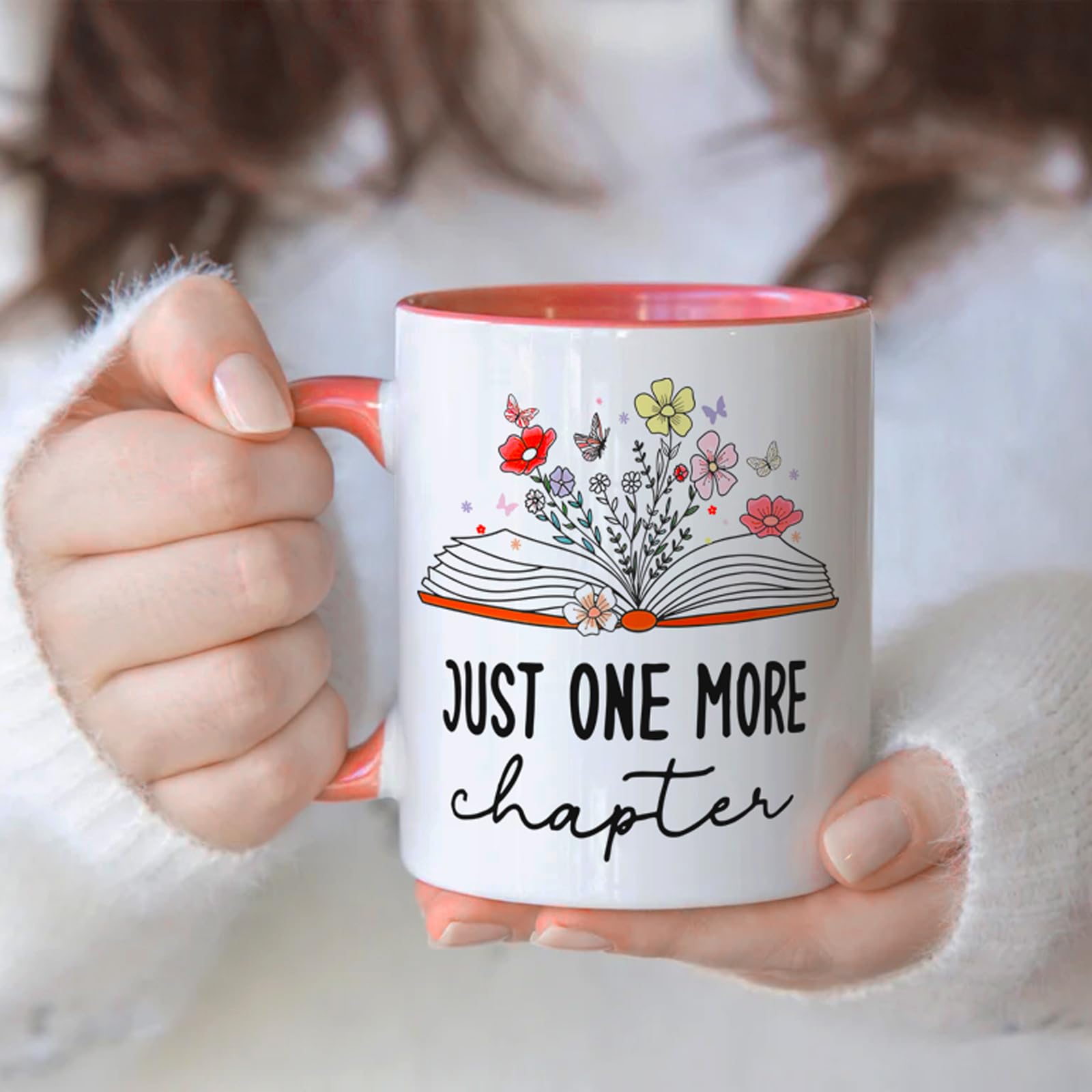 Just One More Chapter Mug - Perfect Book Lover Gift for Women, Librarian Coffee Cup | Ideal for Reading, Book Club Meetings & Cozy Reading Nook