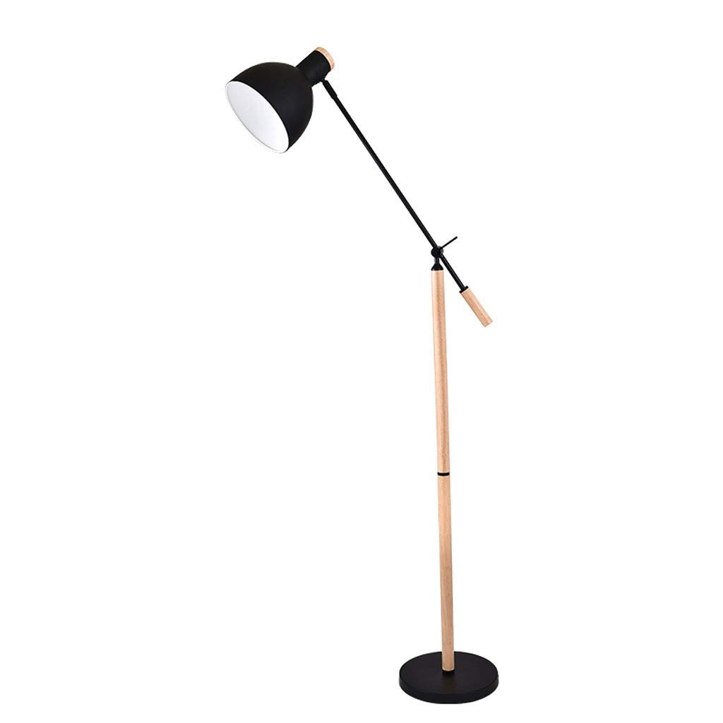 Nordic Modern Floor Lamp for Living Room, Bedroom & Study - Minimalist Solid Wood Reading Lamp with Coffee Table - Black AA+ Lighting for Cozy Home Decor