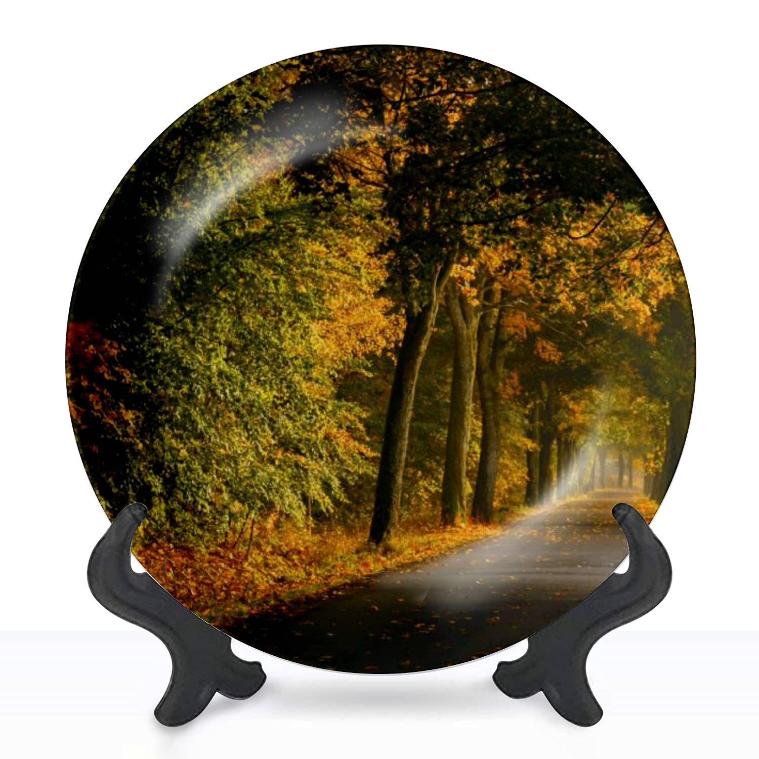 Autumn Alley Sunrise Ceramic Hanging Decorative Wall Plate - 10