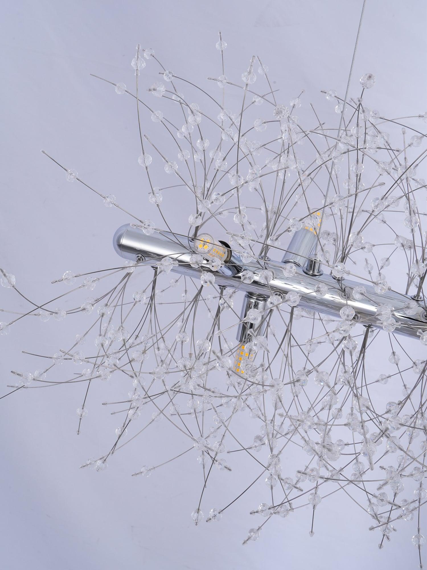 Elegant Crystal Dandelion Chandelier - Modern LED Ceiling Light Fixture for Living Room, Bedroom, Dining Room Decor | Energy Saving & Dimmable Lighting Solution