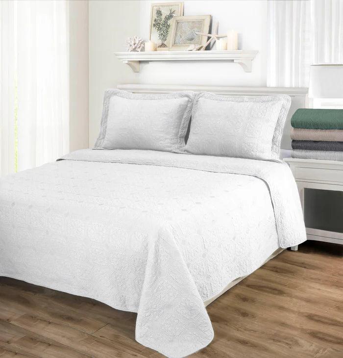 Premium Corrington Fine Stitch 100% Cotton Quilt Set - Queen Size Bedding with Matching Shams - Soft & Breathable for All-Season Comfort - Perfect for Master Bedroom, Guest Room, and Cozy Home Decor