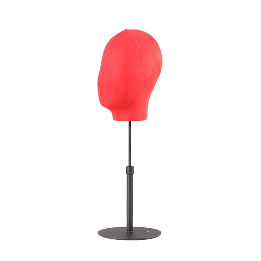 ZXXL Adjustable Female Mannequin Head with Base - Portable Wig Display Stand for Salon & Home Use - Hat Holder for Styling, Photography & Retail Display (Red)