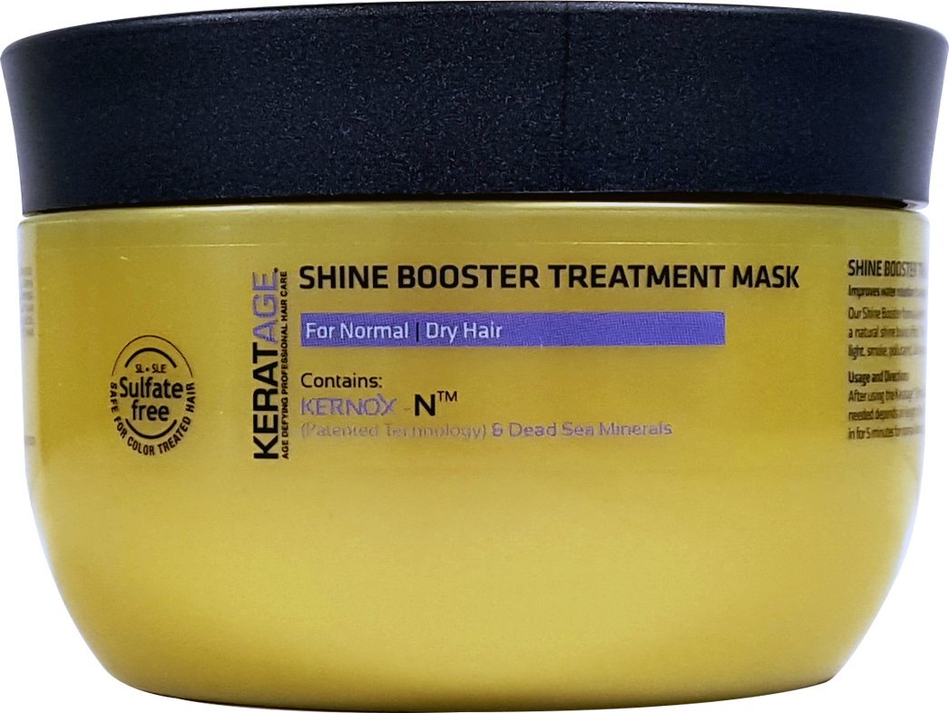 Keratage Shine Booster Hair Treatment Mask - 8.5 oz Deep Conditioning for Damaged Hair - Salon Quality Hair Mask for Frizz Control & Shine Enhancement - Perfect for Dry, Color-Treated & Curly Hair Care