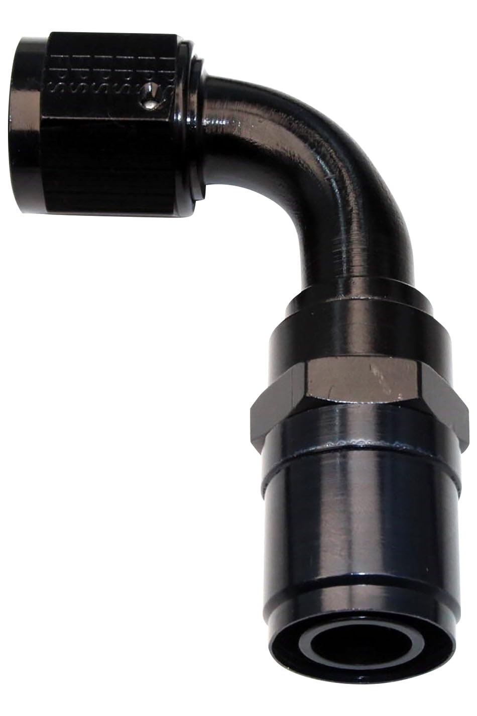 High-Quality FRAGOLA 12AN Hose End Fitting - 90 Degree Crimp-On Aluminum Adapter with Black Anodized Finish for Automotive & Marine Applications