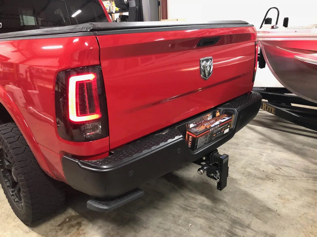 2010-2018 Dodge RAM 2500/3500 Smoked OLED Tail Lights - Direct Replacement for OEM Halogen Lights | Enhanced Visibility & Style for Pickup Trucks