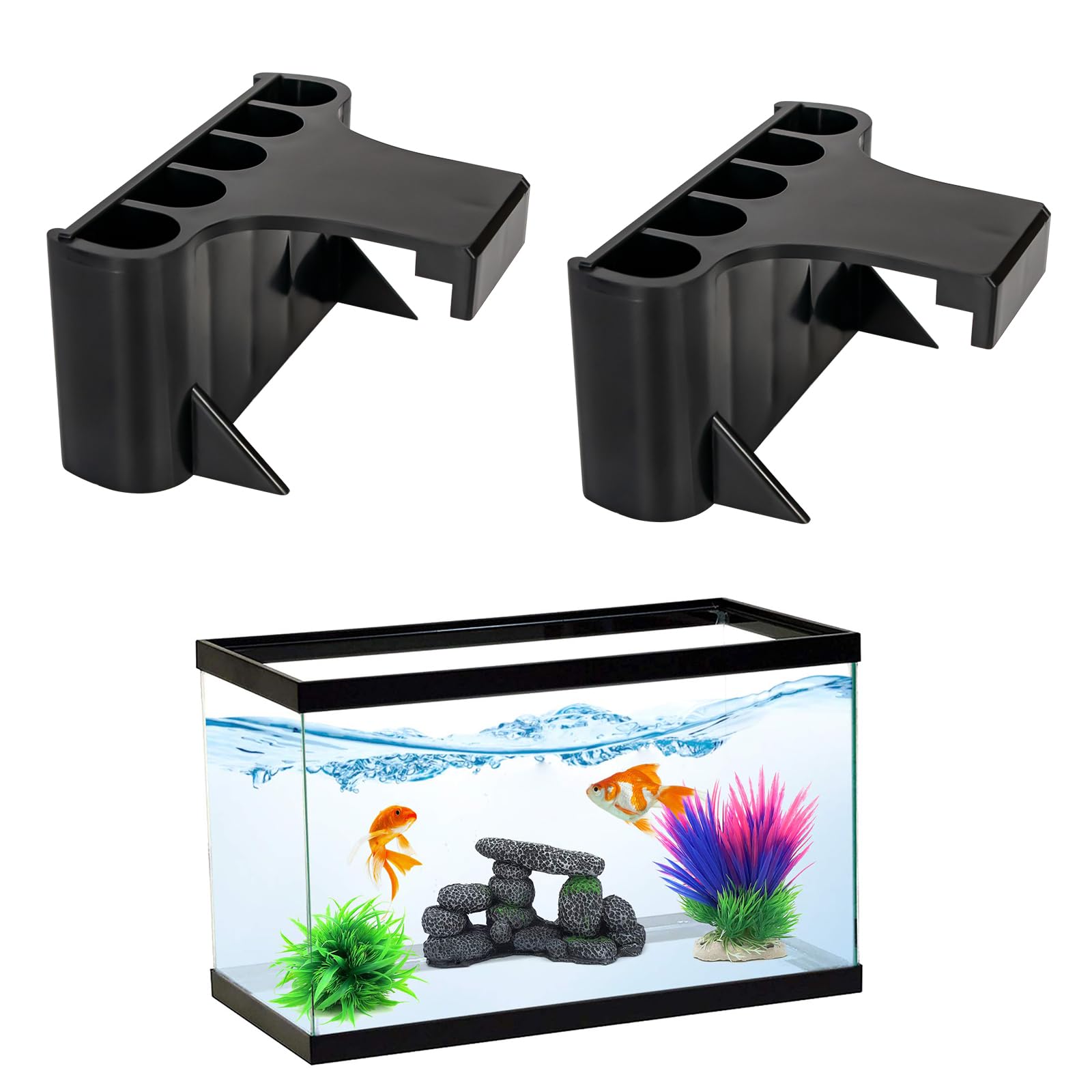 2 PCS Aquarium Plant Holder - Top Hanging Fish Tank Plant Pots for Aquatic Plants | Perfect for Aquascaping, Betta Fish Tanks & Water Feature Decoration