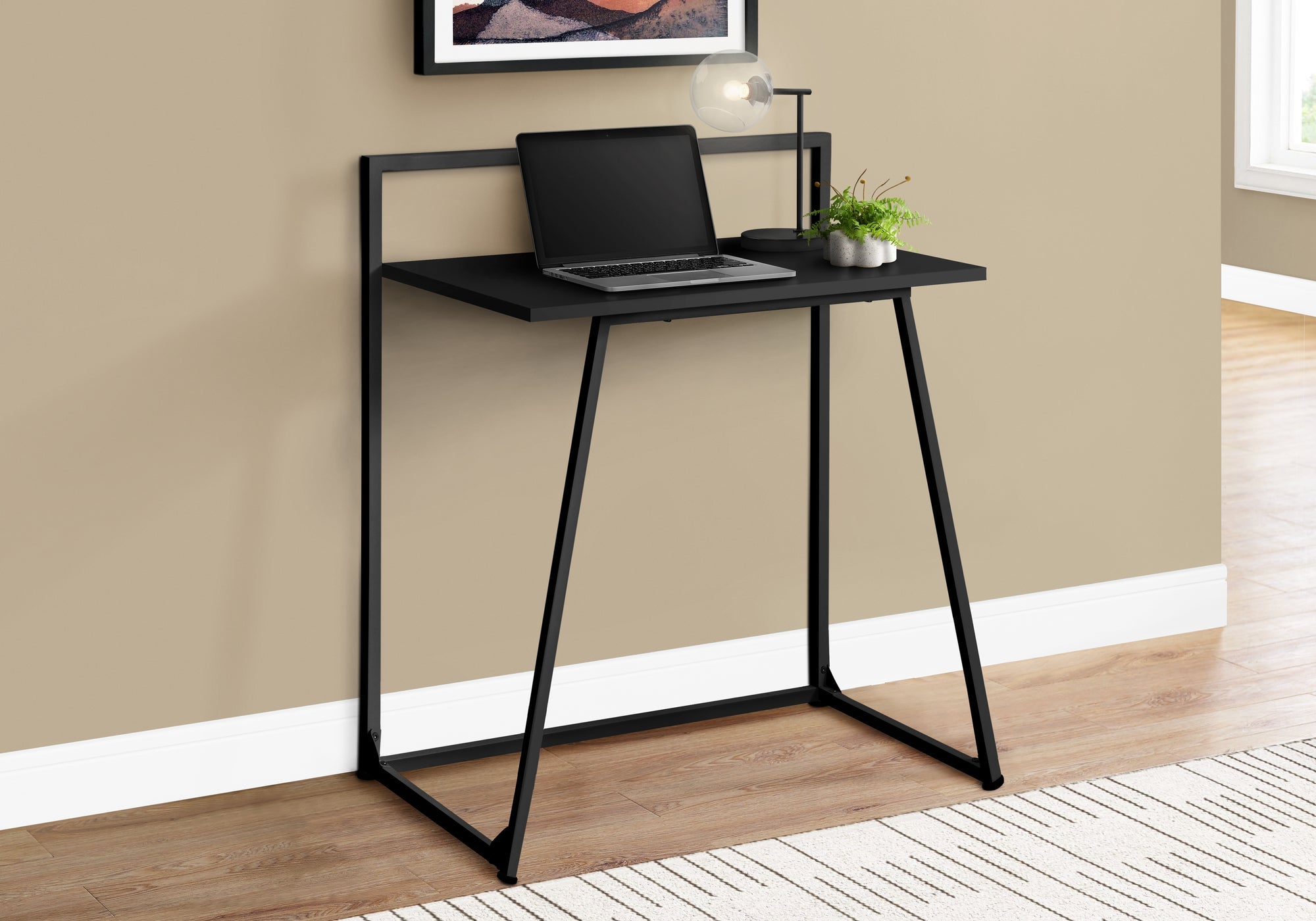 30L Computer Desk for Home Office - Black Metal Frame with Juvenile Black Finish - Perfect for Small Spaces, Gaming & Study Desks