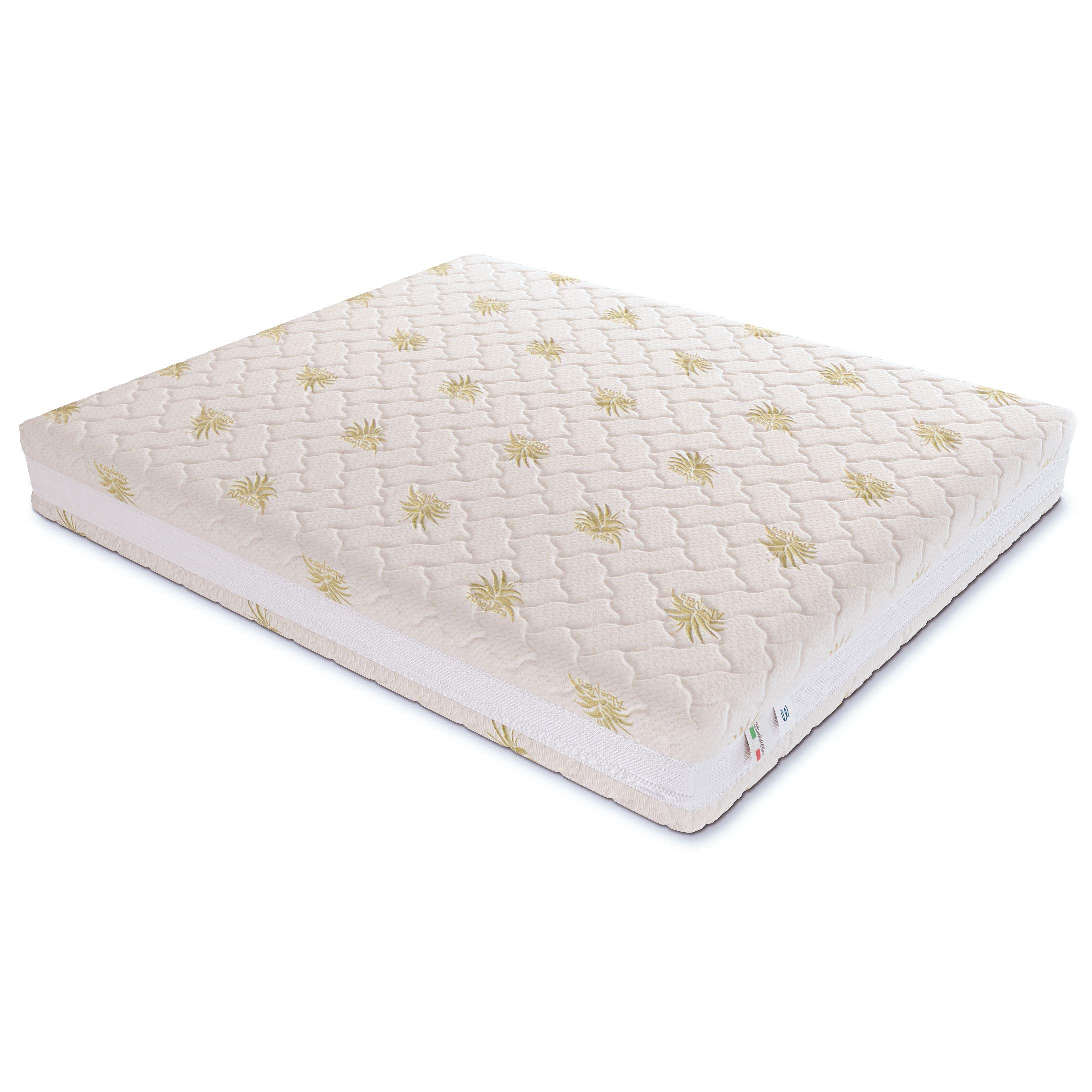 Baldiflex Memory Plus Top Nice Queen Size Mattress 180x190x23cm - Aloe Vera 3D Removable Cover, Ergonomic Zoned Support, Anti-Dust Mite & Breathable for Couples - Perfect for Back Pain Relief & Allergy Sufferers Bedroom Upgrade