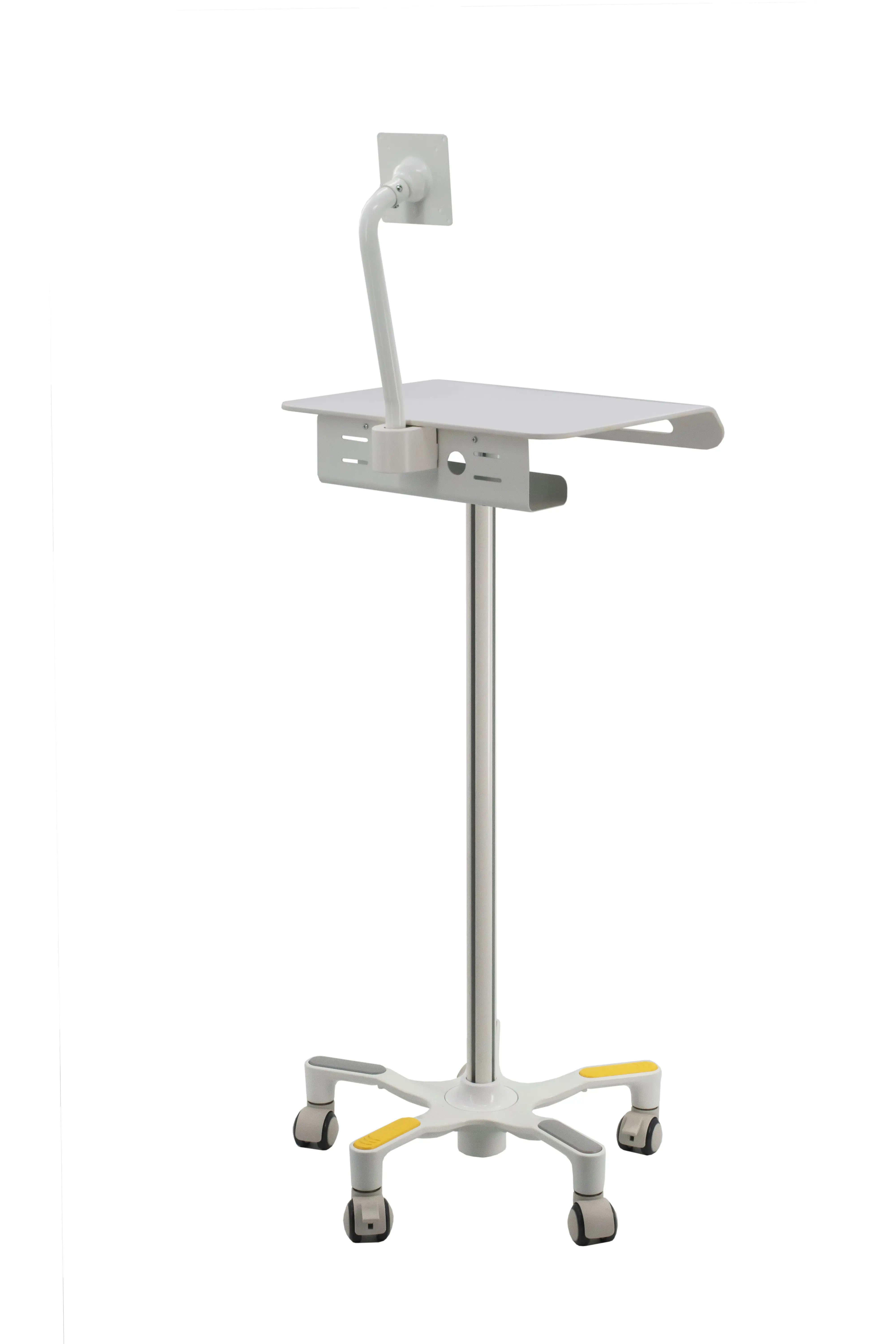 Medical Grade Anti-Microbial Floor Stand with VESA Compatibility - Adjustable Height TV Mount for Hospitals, Clinics & Clean Rooms - Perfect for Infection Control Areas