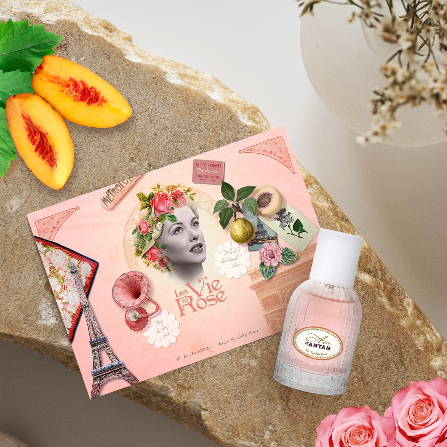 Un Air d'Antan Rose Perfume & Body Lotion Set - 6.8 oz Floral Fragrance for Women | Romantic Date Night & Special Occasion Gift