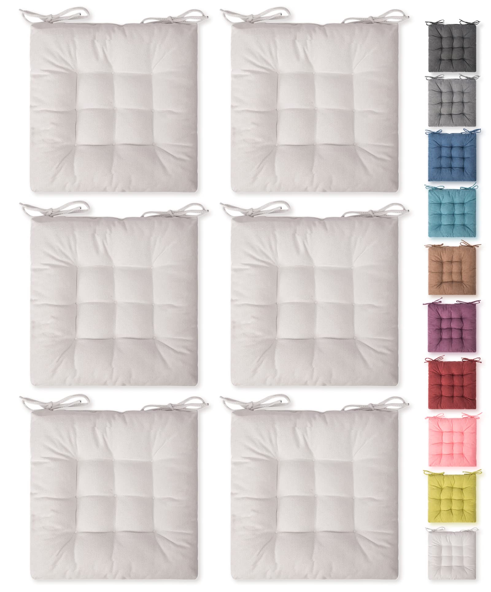 6 Pack Square Moon Seat Cushions - Comfortable Chair Pads for Indoor & Outdoor Use - Perfect for Dining Chairs, Office Chairs & Desk Chairs - Enhance Comfort at Home, Office or Patio