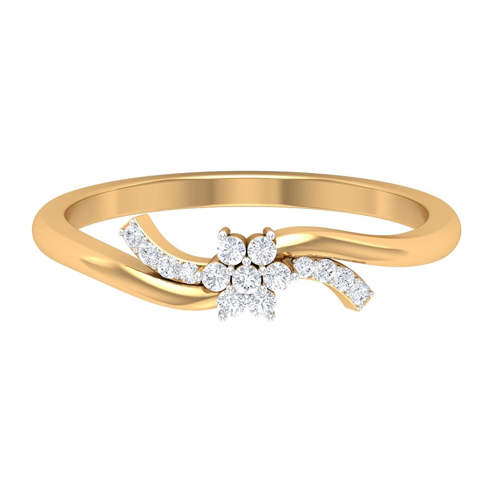 Rosec Jewels - 14K Solid Gold Floral Wedding Ring with HI-SI Diamond Accent | Elegant Bridal Jewelry, Anniversary Gift for Her | Perfect for Engagement, Proposal & Special Occasions