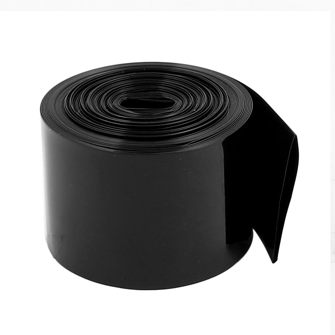 30mm Flat PVC Heat Shrink Tube - 8.1M Length Black Cable Sleeve for 18650 Batteries | Wire Management, DIY Projects, Electrical Insulation