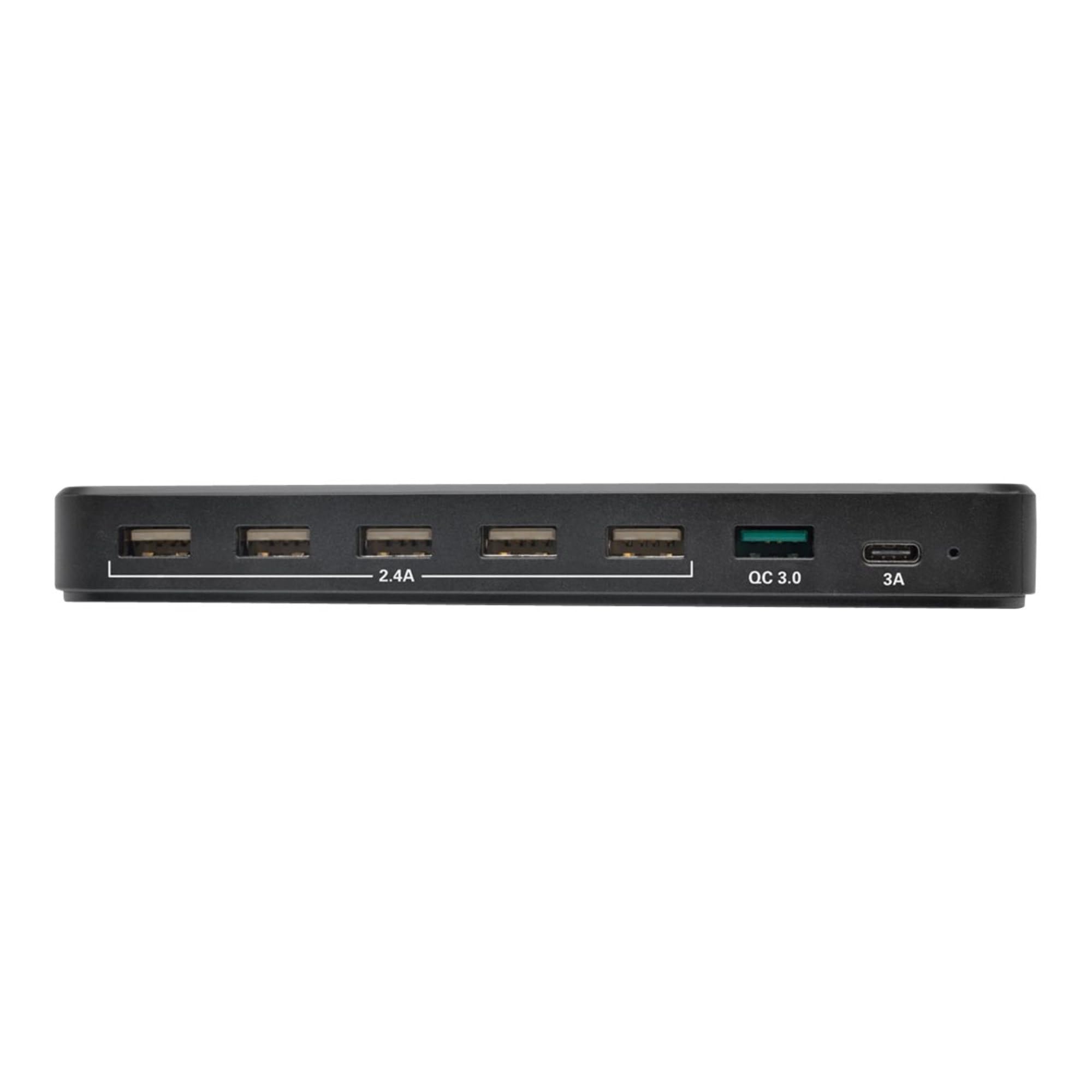 Tripp Lite 7-Port USB Charging Station Hub with Quick Charge 3.0 & USB-C Port - 60W Fast Charger for Multiple Devices - Perfect for Home, Office, Travel - Charge Smartphones, Tablets, iPad, and More (U280-007-CQC-ST)