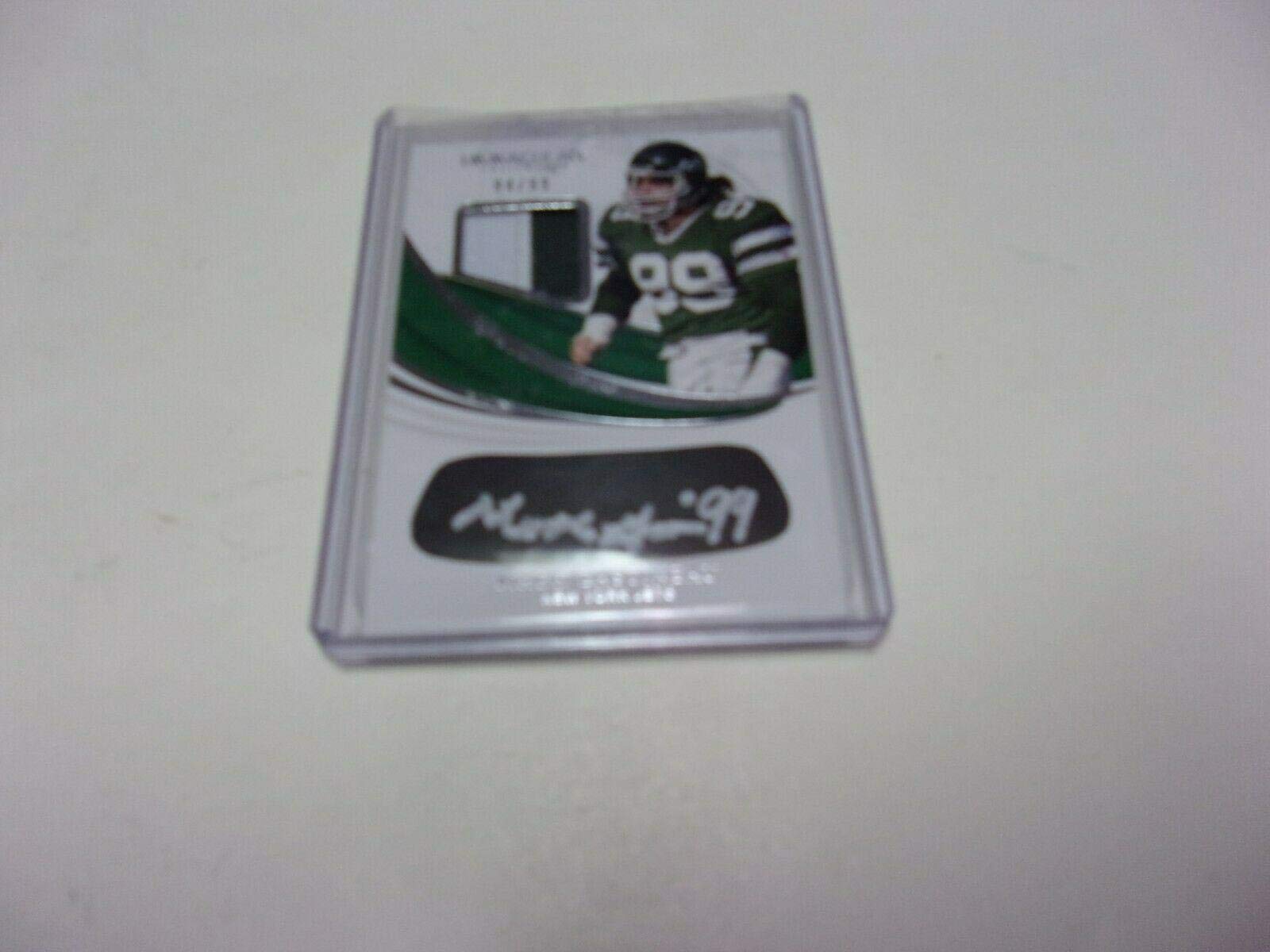 Mark Gastineau 2019 Immaculate Silver Game Used Jersey Auto 94/99 Signed Football Card - Authentic NFL Memorabilia for Collectors & Fans - Perfect for Display, Gifts, and Sports Collections