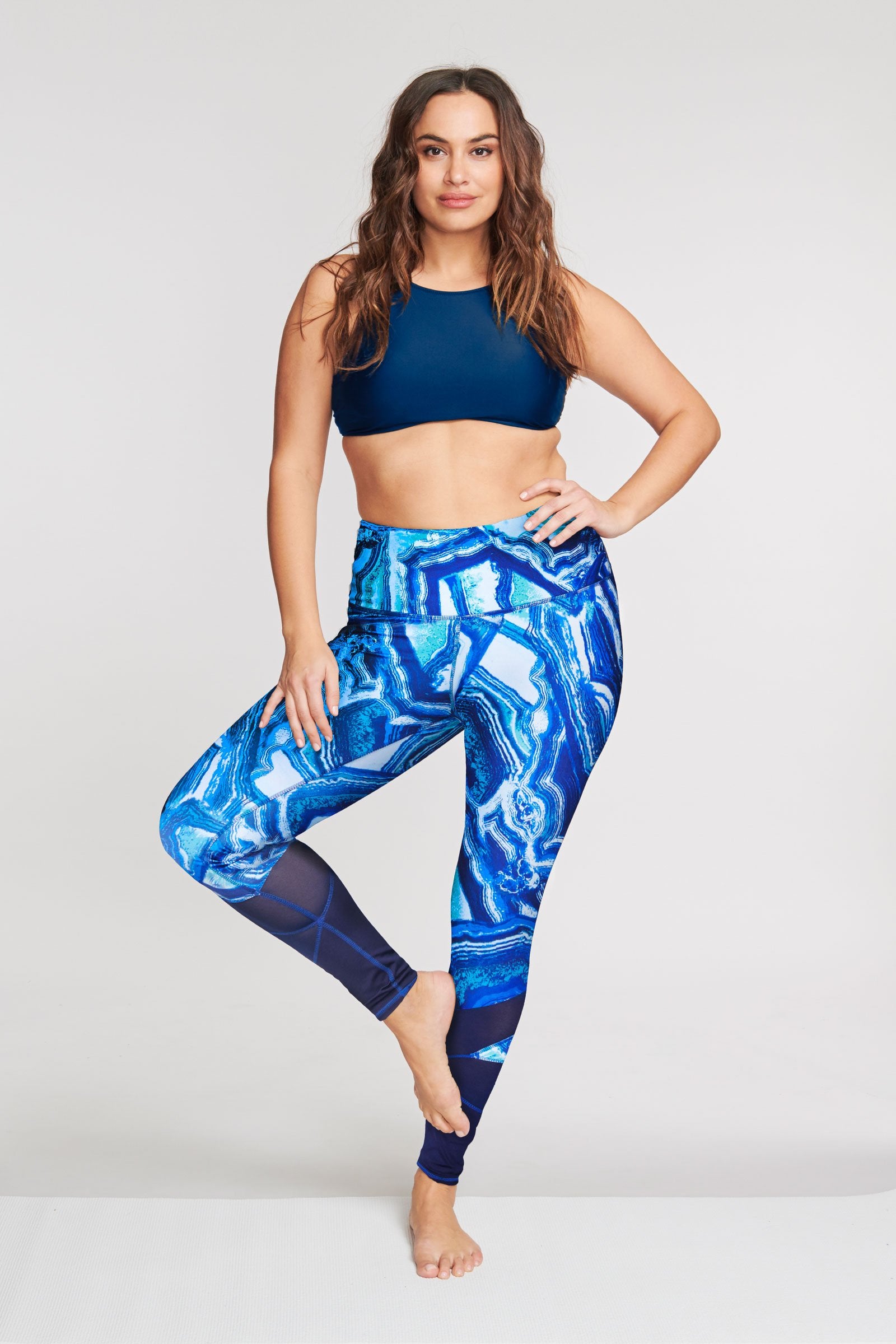 High Waisted Slimming Full Length Legging in Agate - Tummy Control Yoga Pants for Women, Workout & Everyday Wear