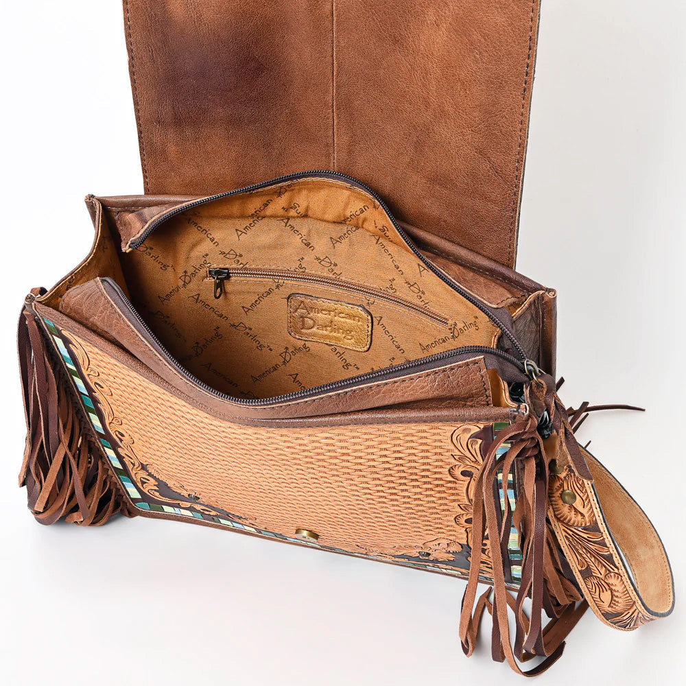 American Darling Turquoise Cactus Tooled Leather Crossbody Bag for Women | Western Boho Style Purse | Perfect for Music Festivals, Travel & Everyday Use