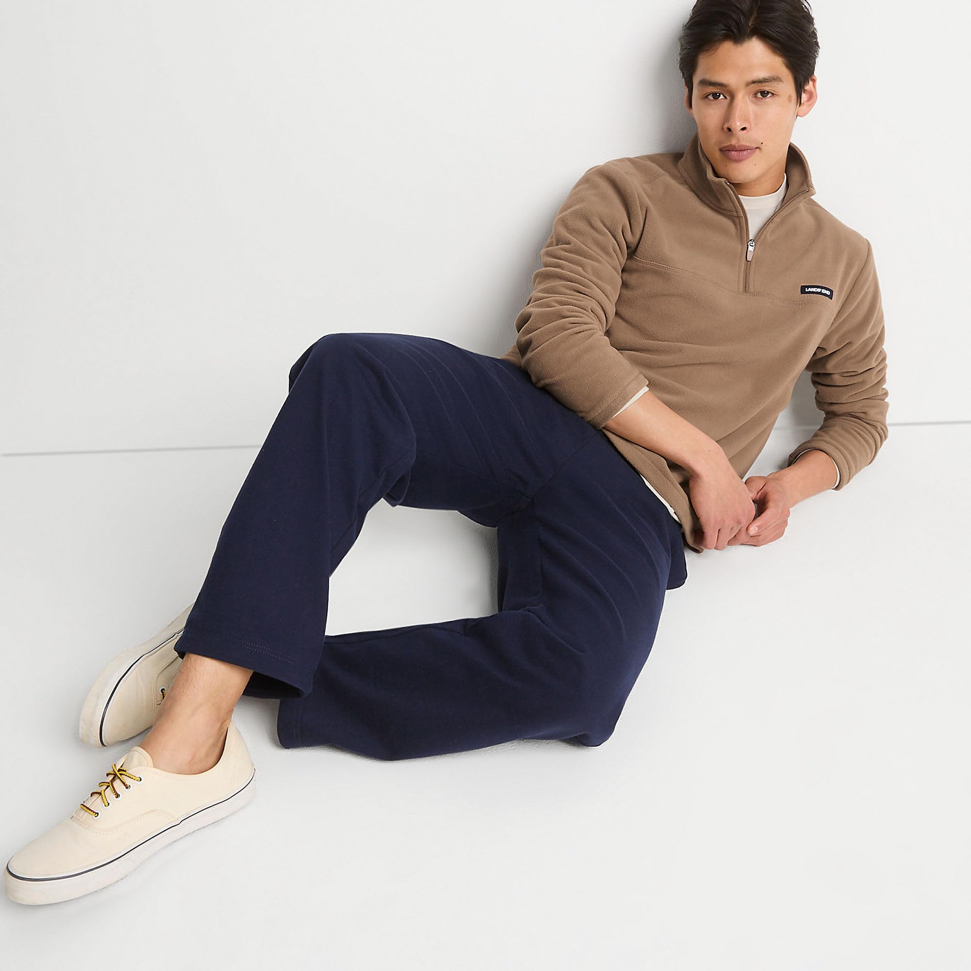Lands' End Men's Jersey Knit Sweatpants - Comfortable Casual Lounge Pants for Relaxing at Home, Running Errands & Travel