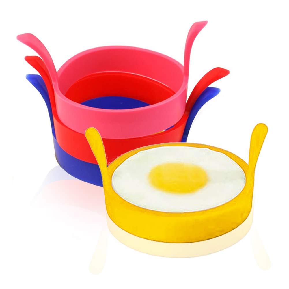 4 Pcs Silicone Egg Poacher Rings - Non-Stick Pancake & Fried Egg Molds for Oven, Stovetop - Perfect for Breakfast, Baking & Meal Prep