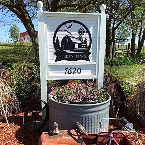 RealSteel Farmhouse Monogram Metal Sign - Personalized Family Name Sign for Outdoor & Farmhouse Decor - 36 Inch Rustic Wall Art for Entryways, Gates, Barns, Silos, Stables & Homes - Perfect Housewarming Gift & Country Style Home Decoration