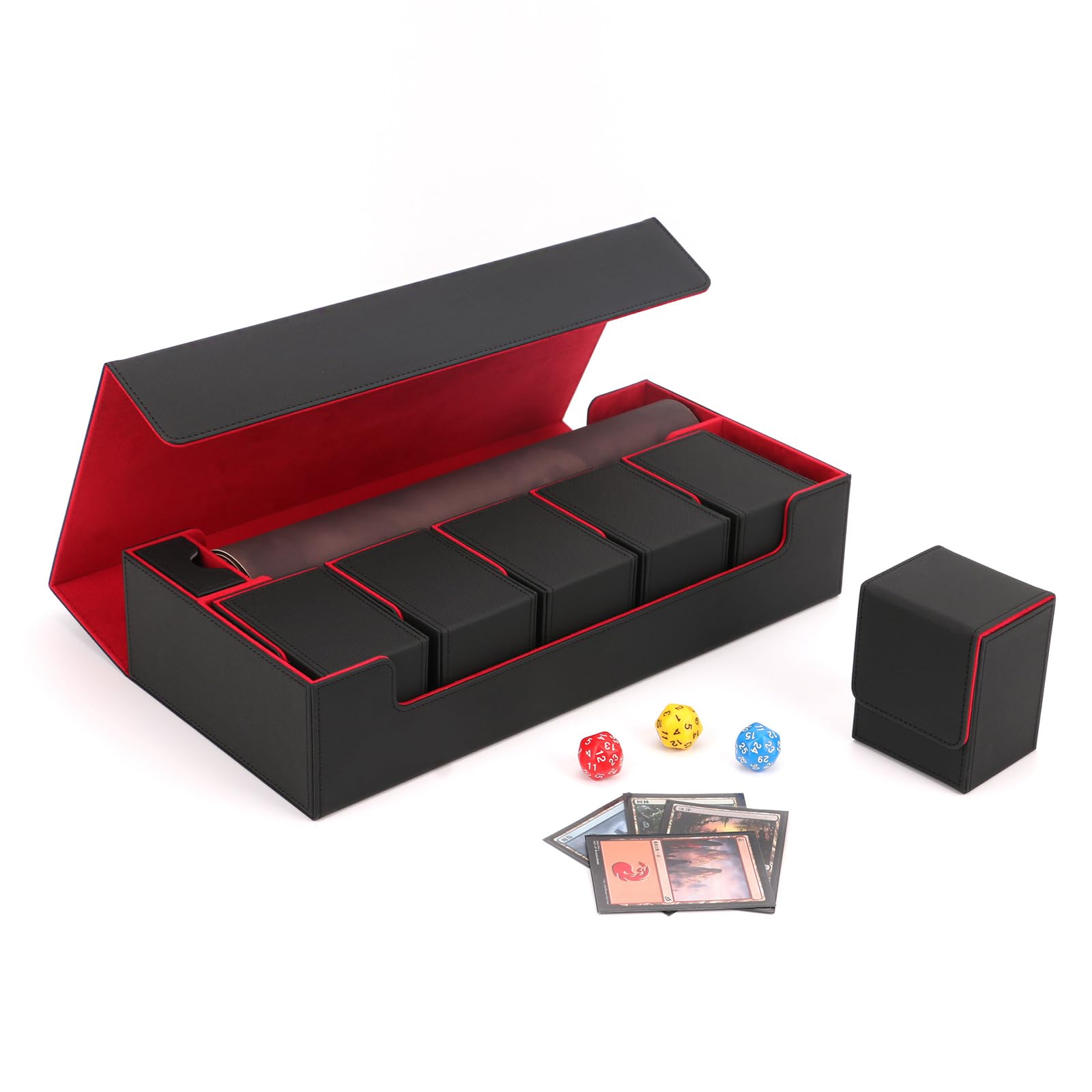 EAJORN PU Leather Playing Cards Storage Box - Trading Card Carrying Case for Deck Games, Collectible Card Protector (Perfect for MTG, Yugioh, Poker & Board Game Nights)