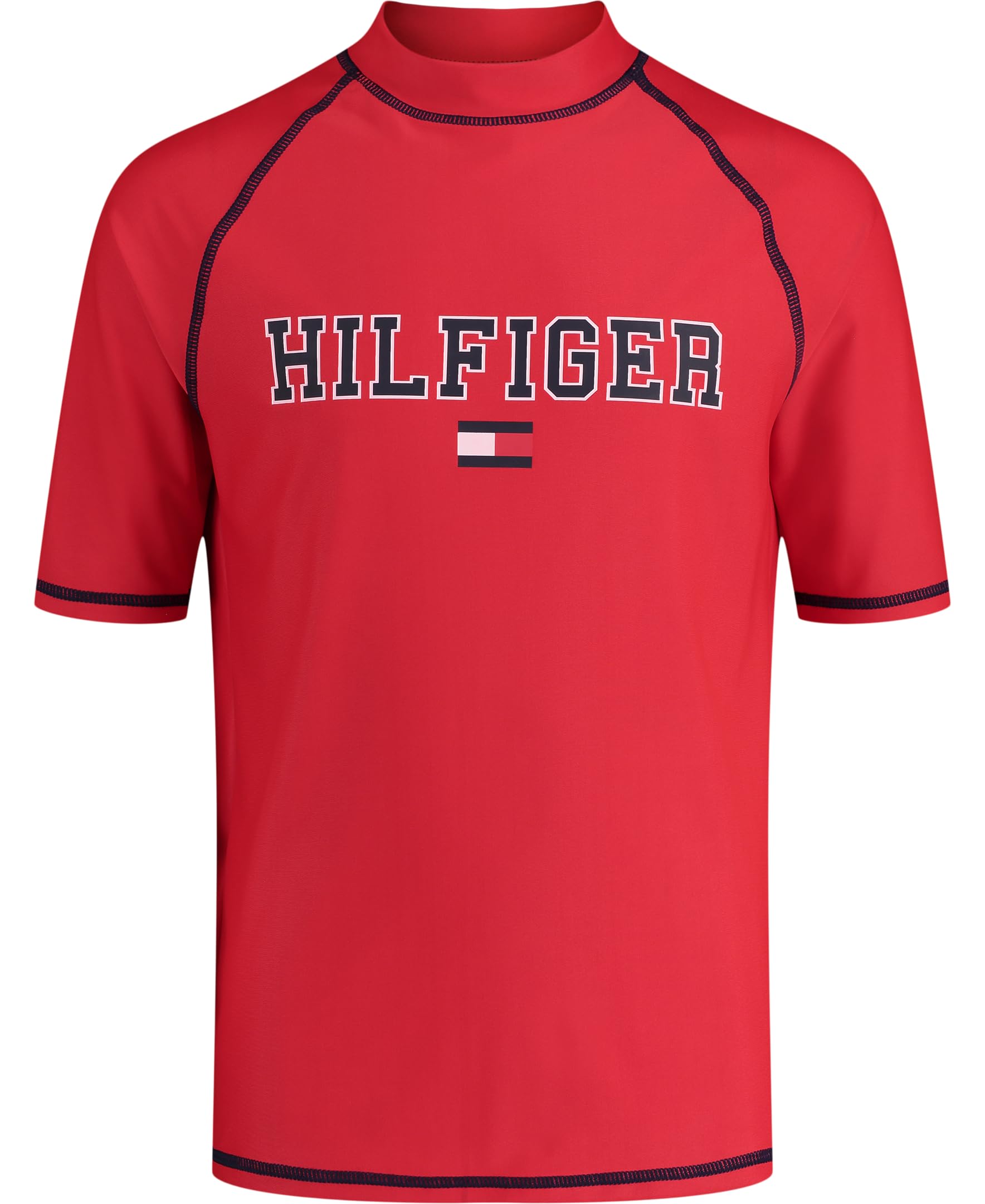 Tommy Hilfiger Boys' UPF 50+ Sun Protection Rashguard - Long Sleeve Swim Shirt for Beach, Pool & Water Sports